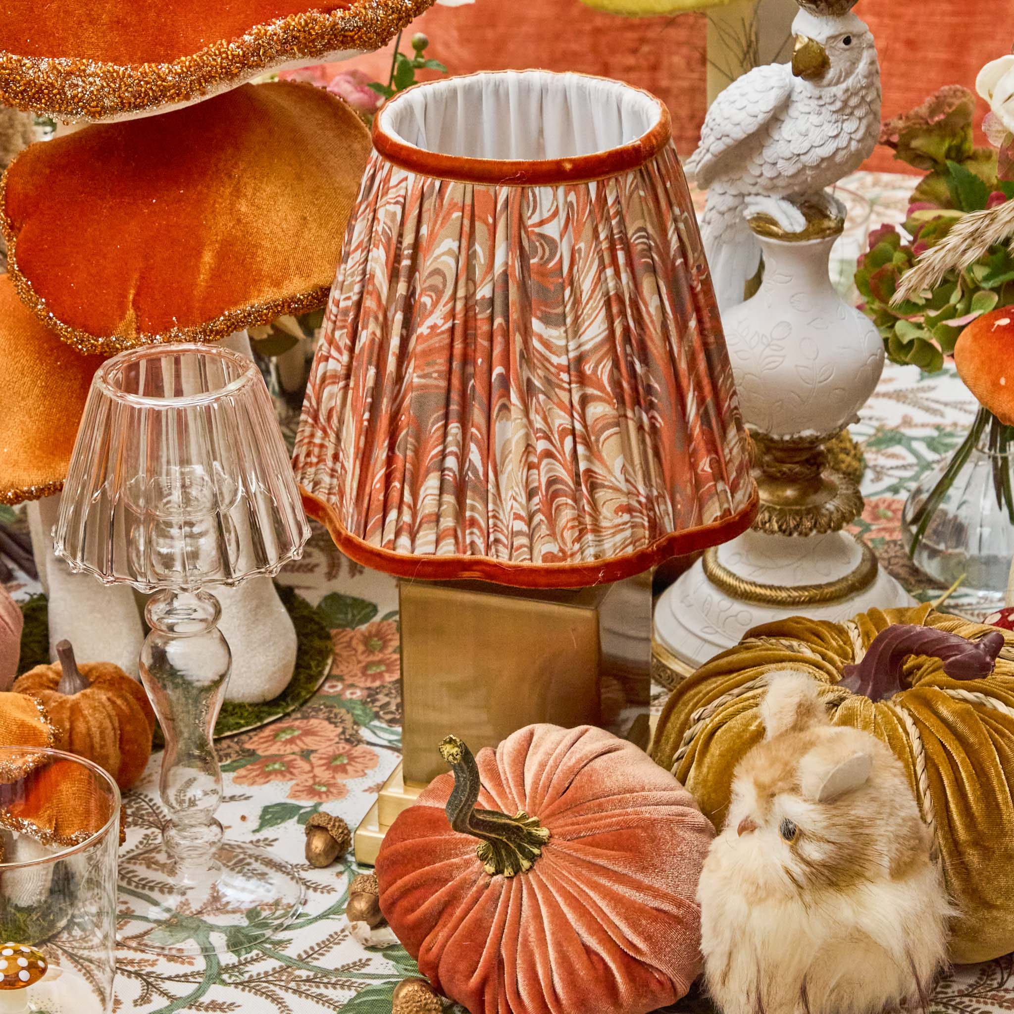 Orange Marbled Lampshade (18cm)