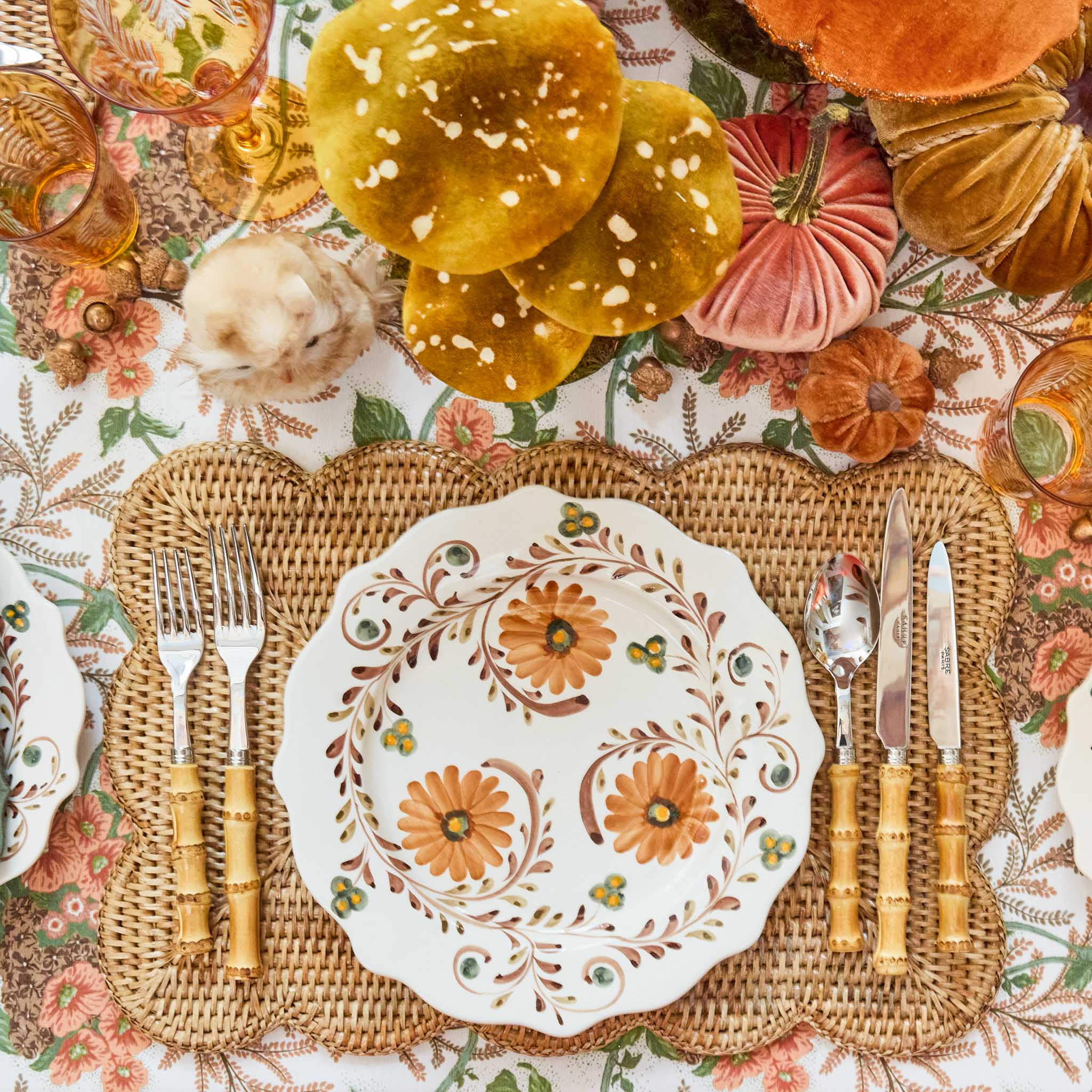 Autumn Flowers Dinner Plates (Set of 4)