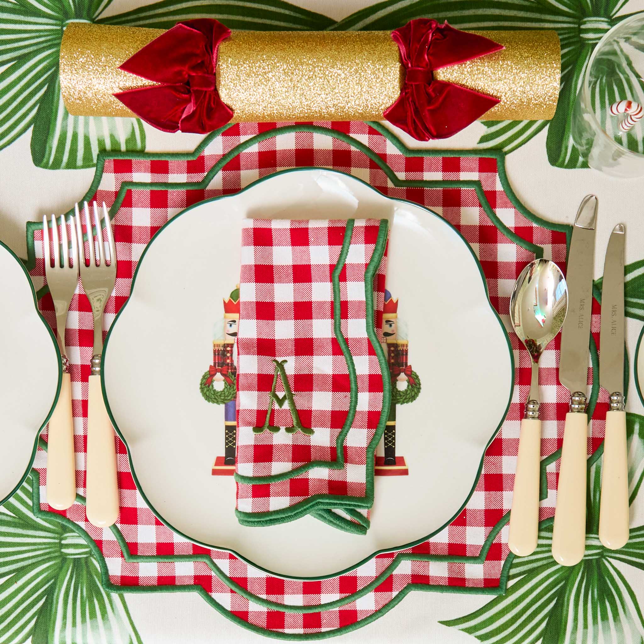 Felix Red & Green Gingham Placemats & Napkins (Set of 4)
