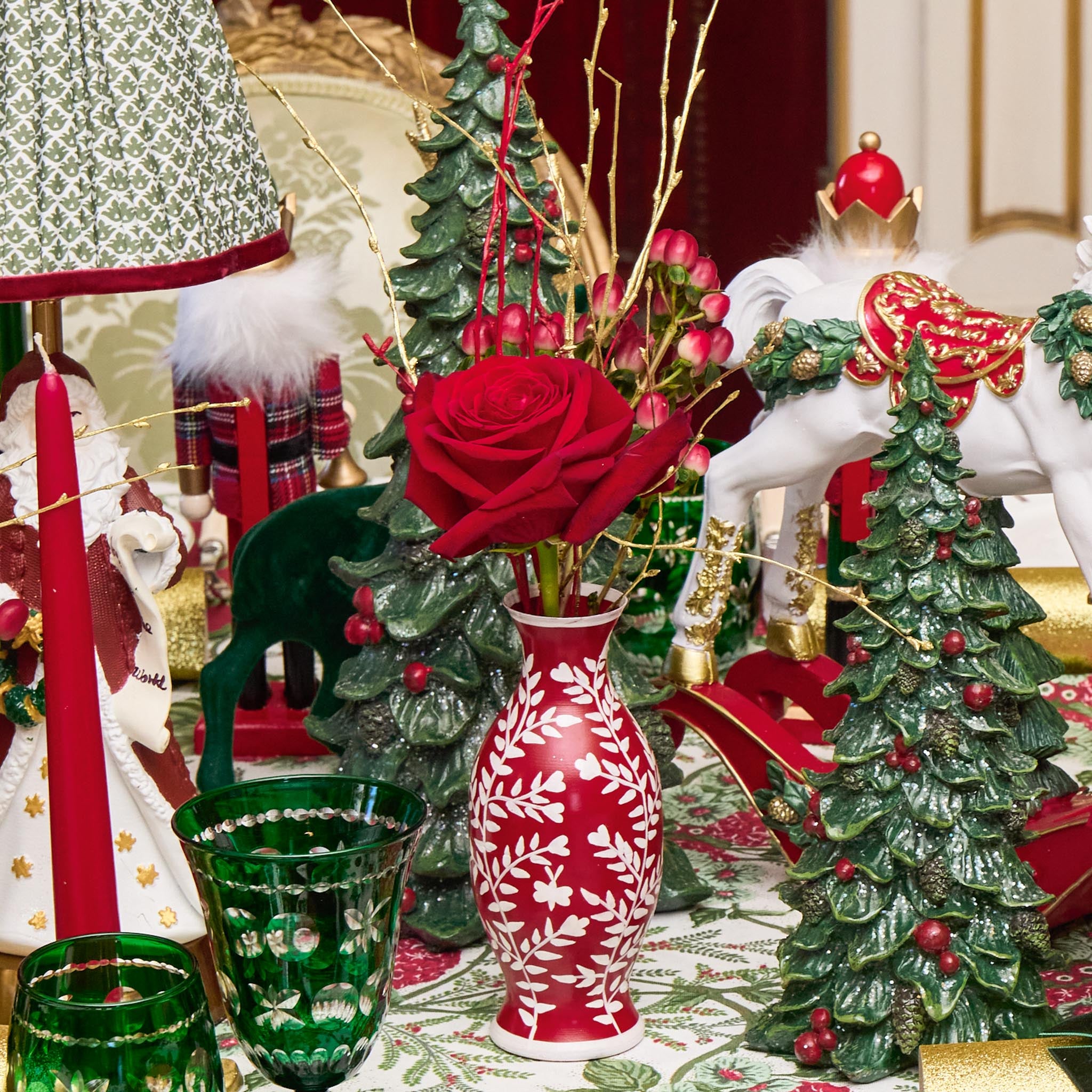 Christmas Tree with Red Berries (Pair)