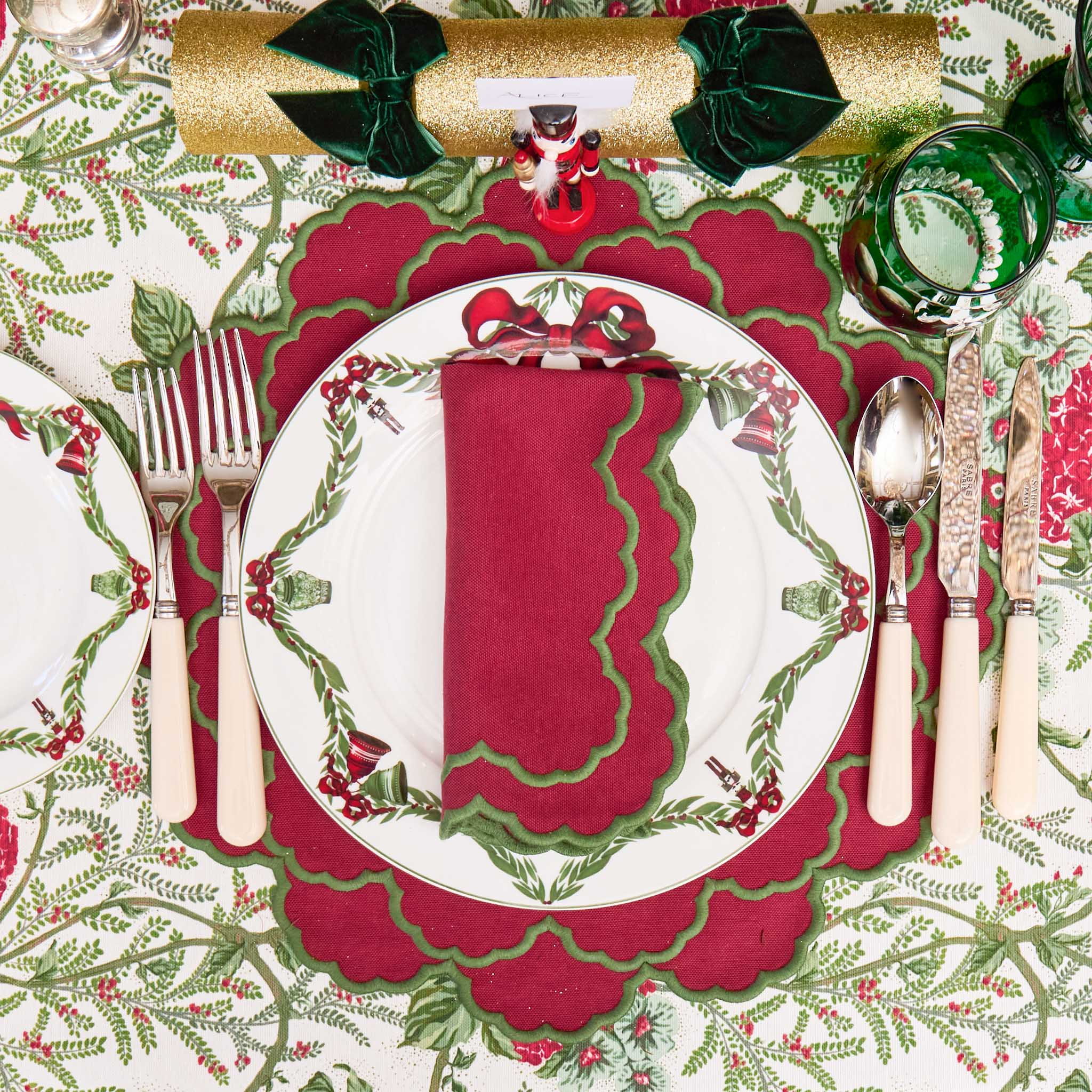 Red & Green Lady Isabella's Garden Tablecloth