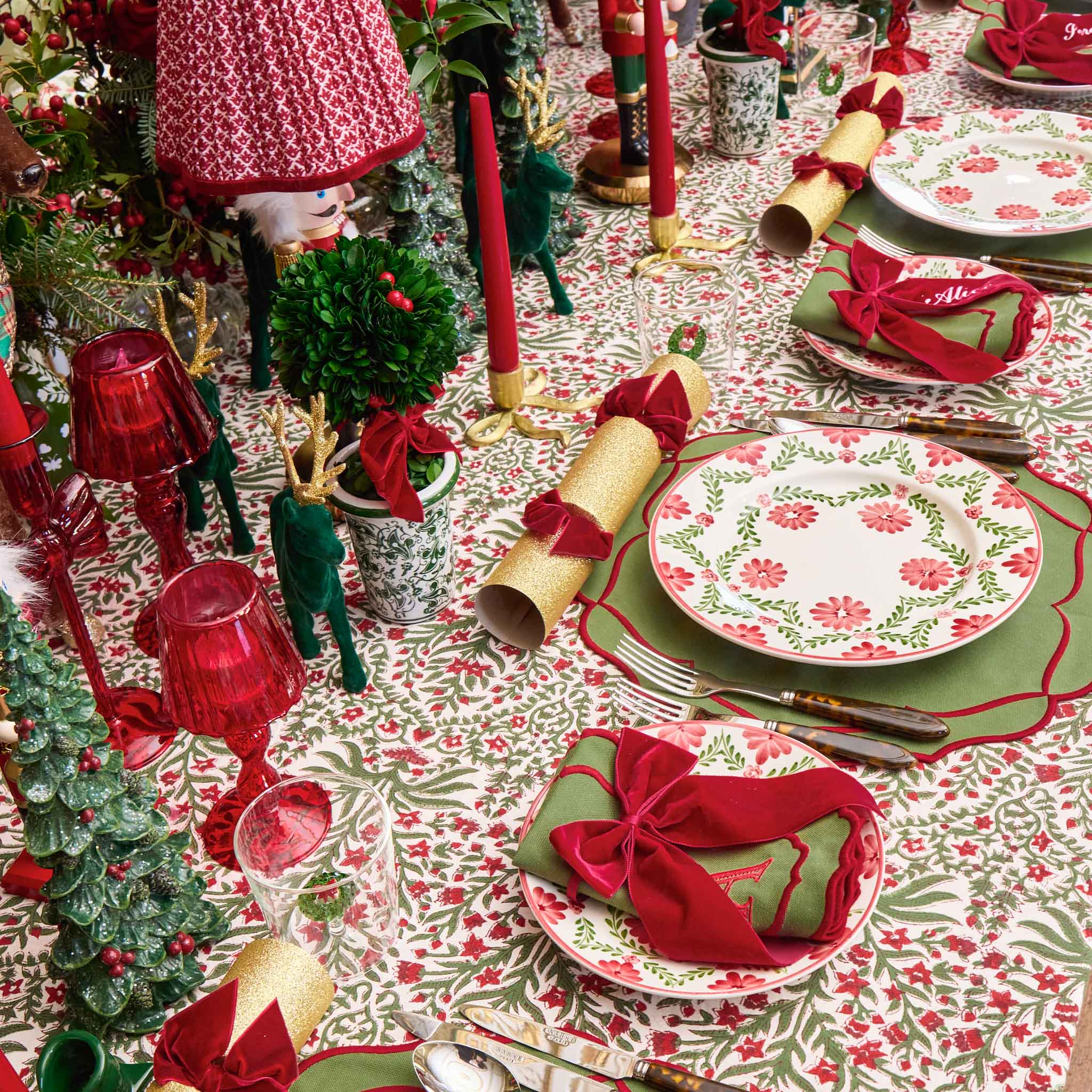 Ethel Cranberry Tablecloth