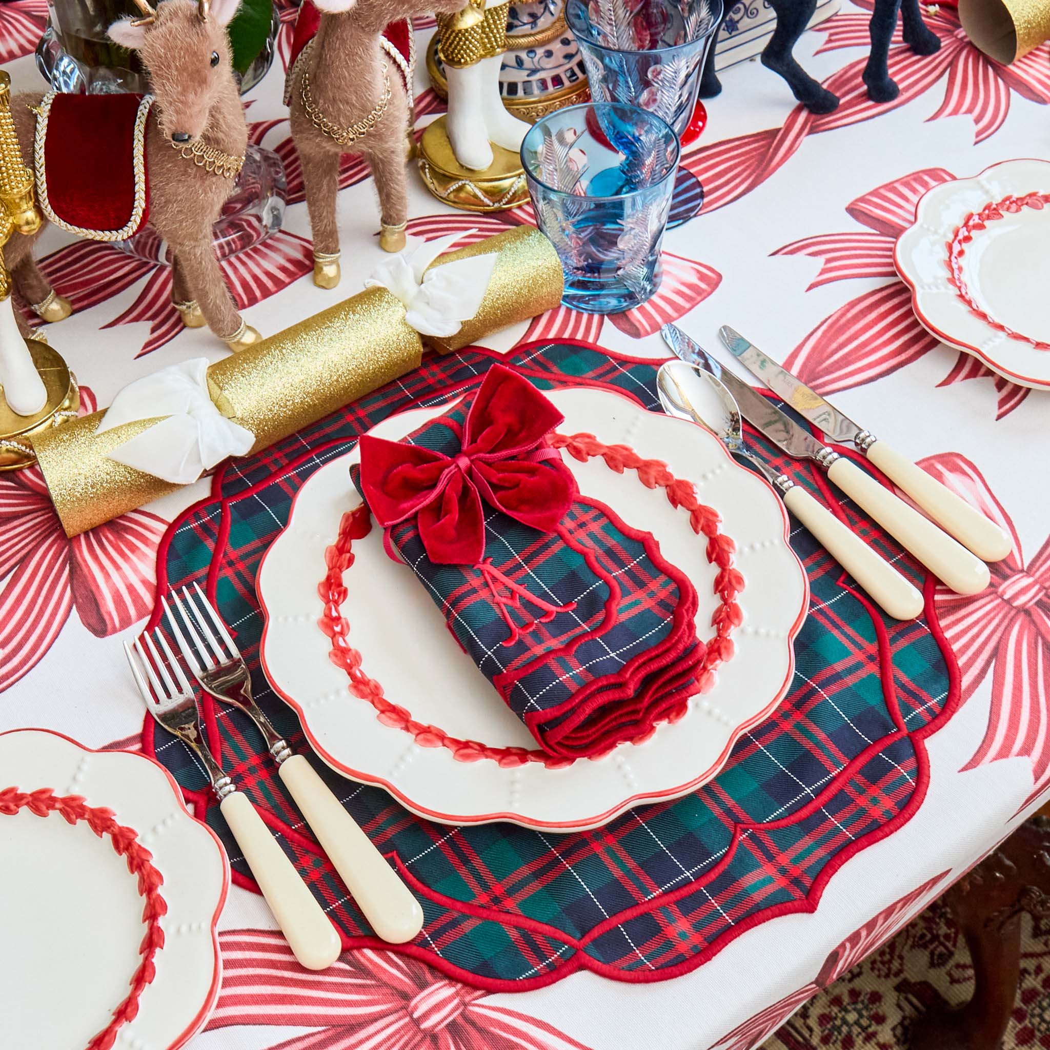 Sylvia Red & Blue Tartan Placemats (Set of 4)