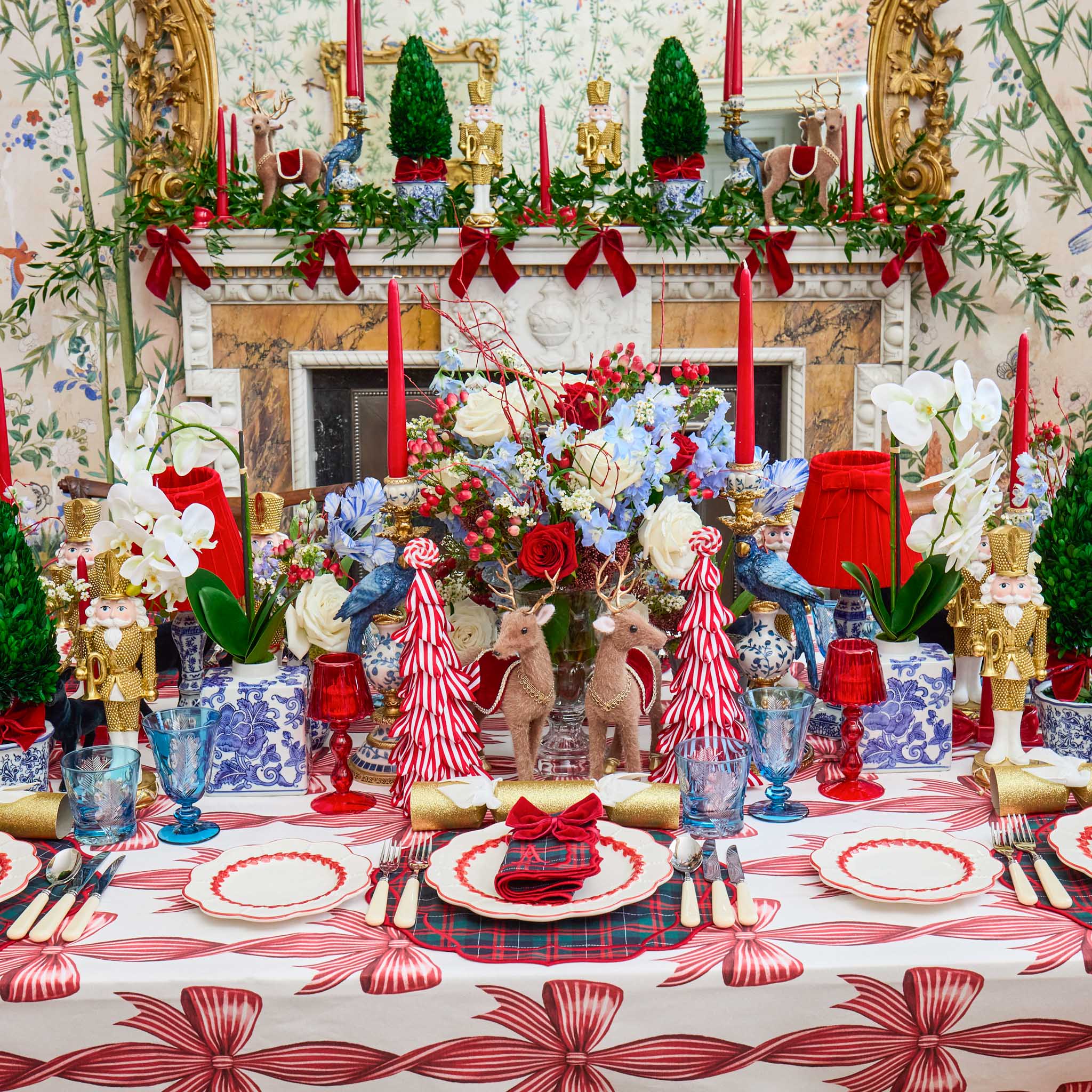 Blue Parrot Candle Holder (Pair)