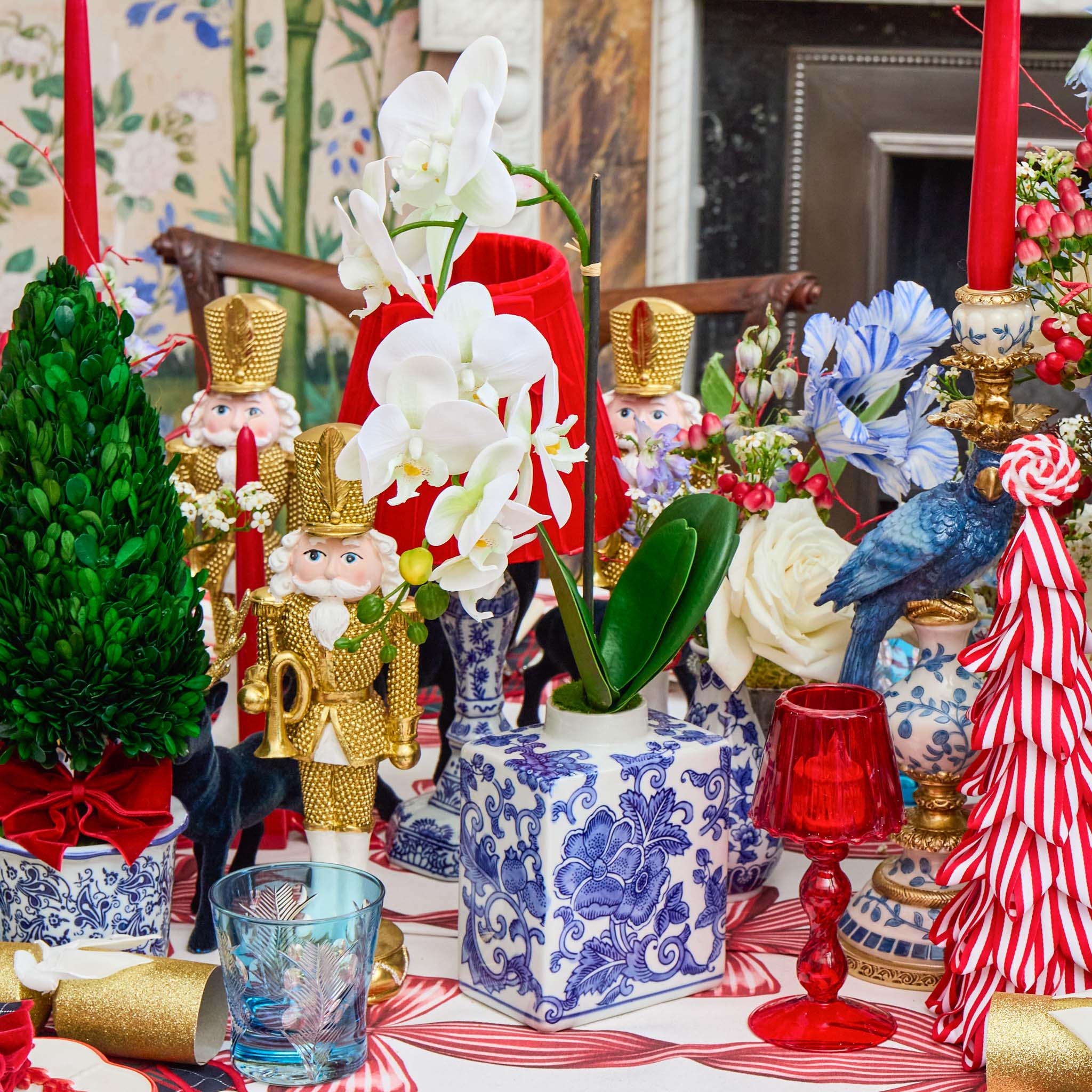 Faux Orchid in Chinoiserie Vase