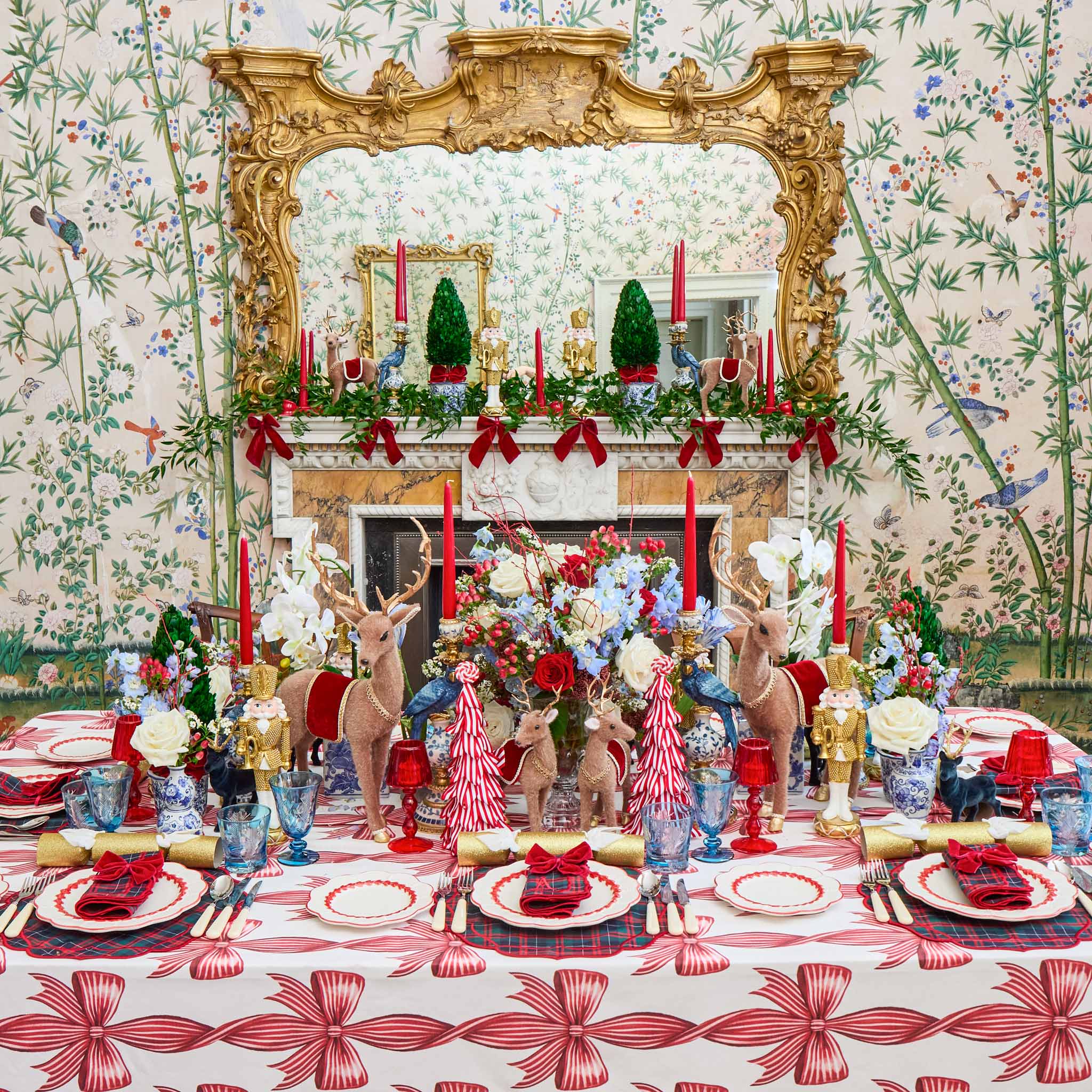 Sylvia Red & Blue Tartan Placemats & Napkins (Set of 4)