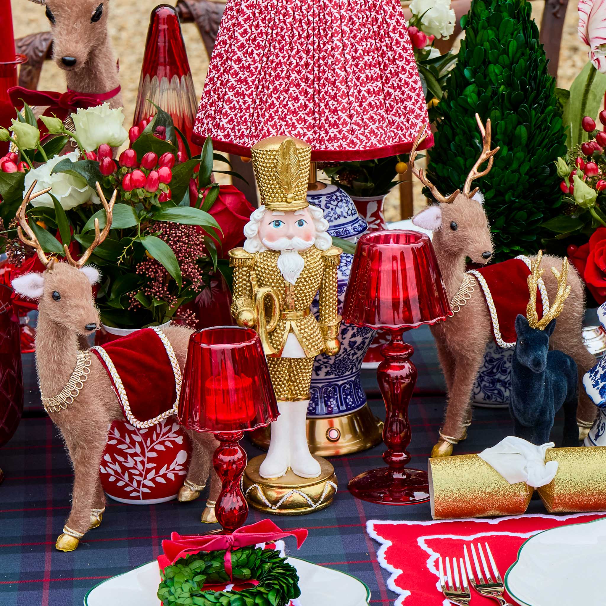 Large Taupe & Gold Deers (Pair)