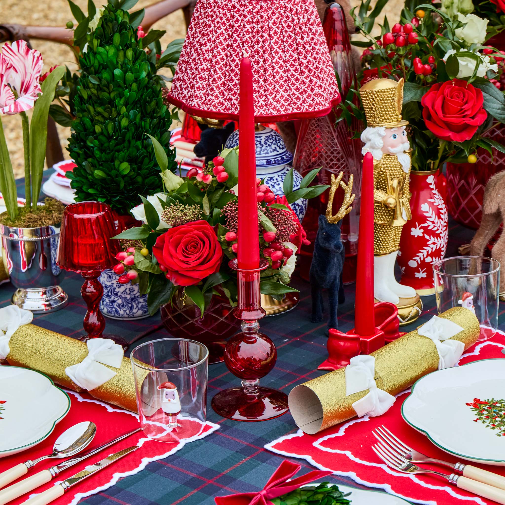 Small Camille Red Candle Holder (Pair)