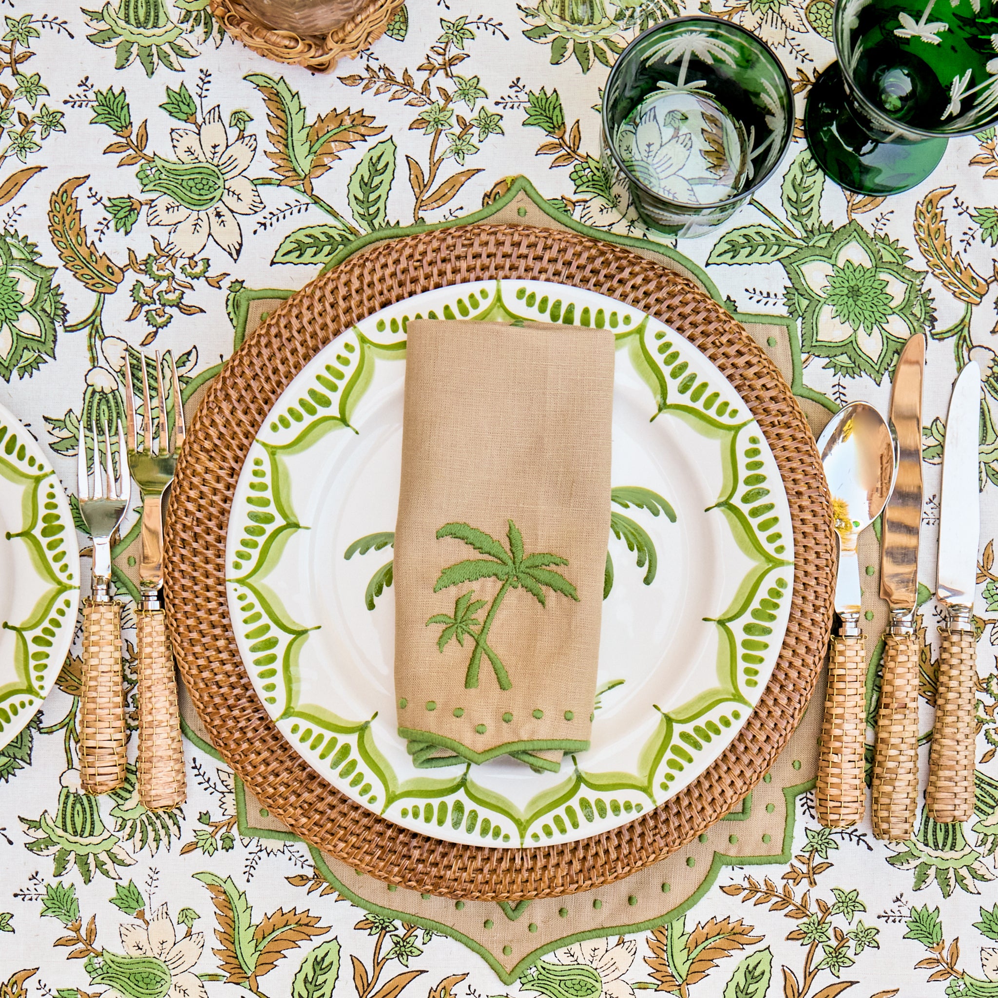 Brown Rattan Charger Plates (Set of 4)