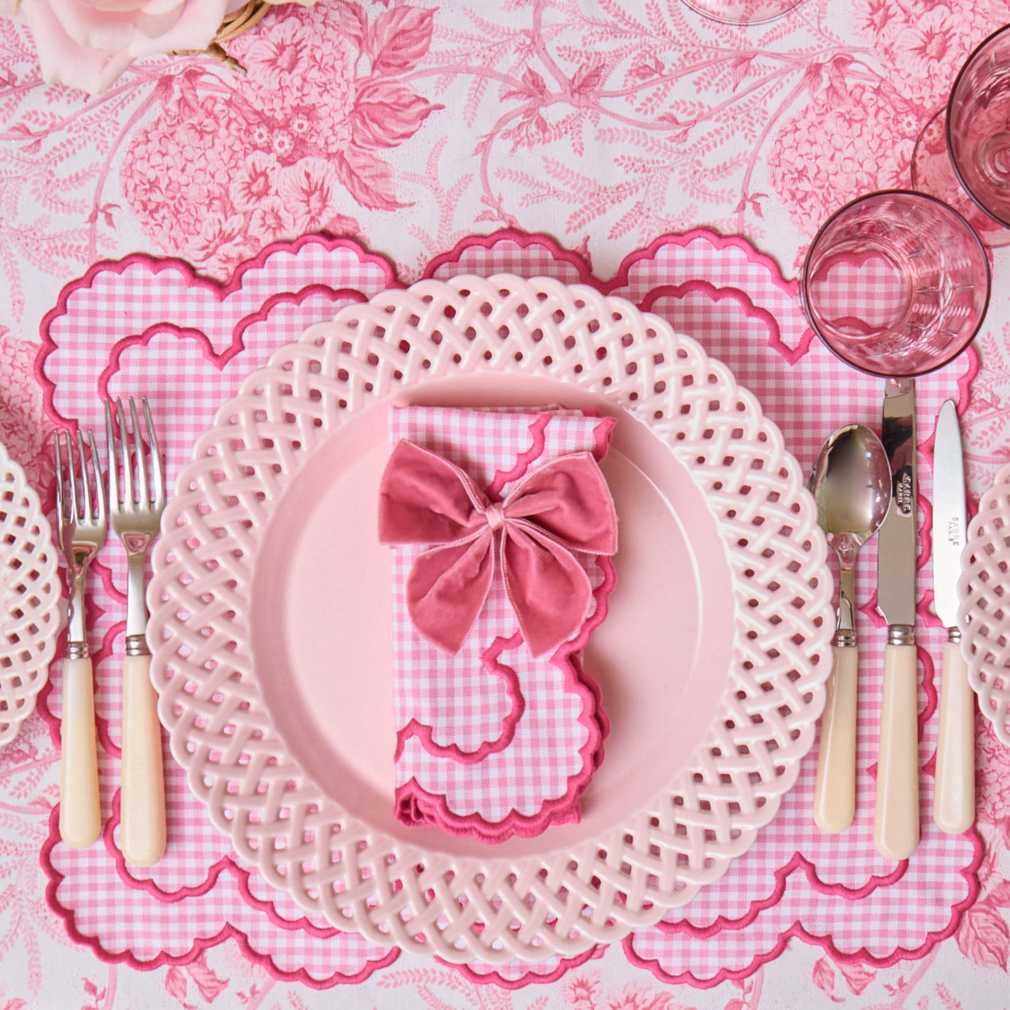 Charlotte Pink Gingham Napkins (Set of 4)