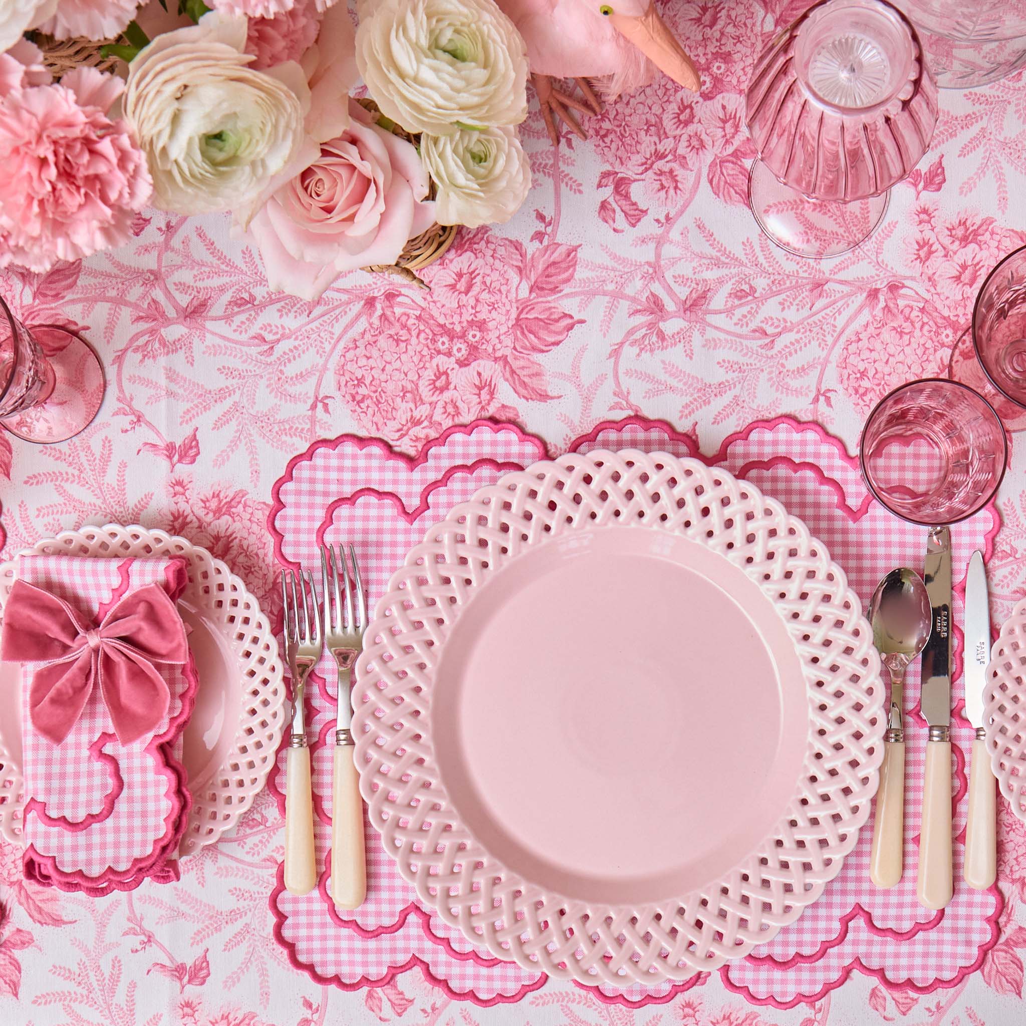 Petal Pink Lady Isabella's Garden Tablecloth