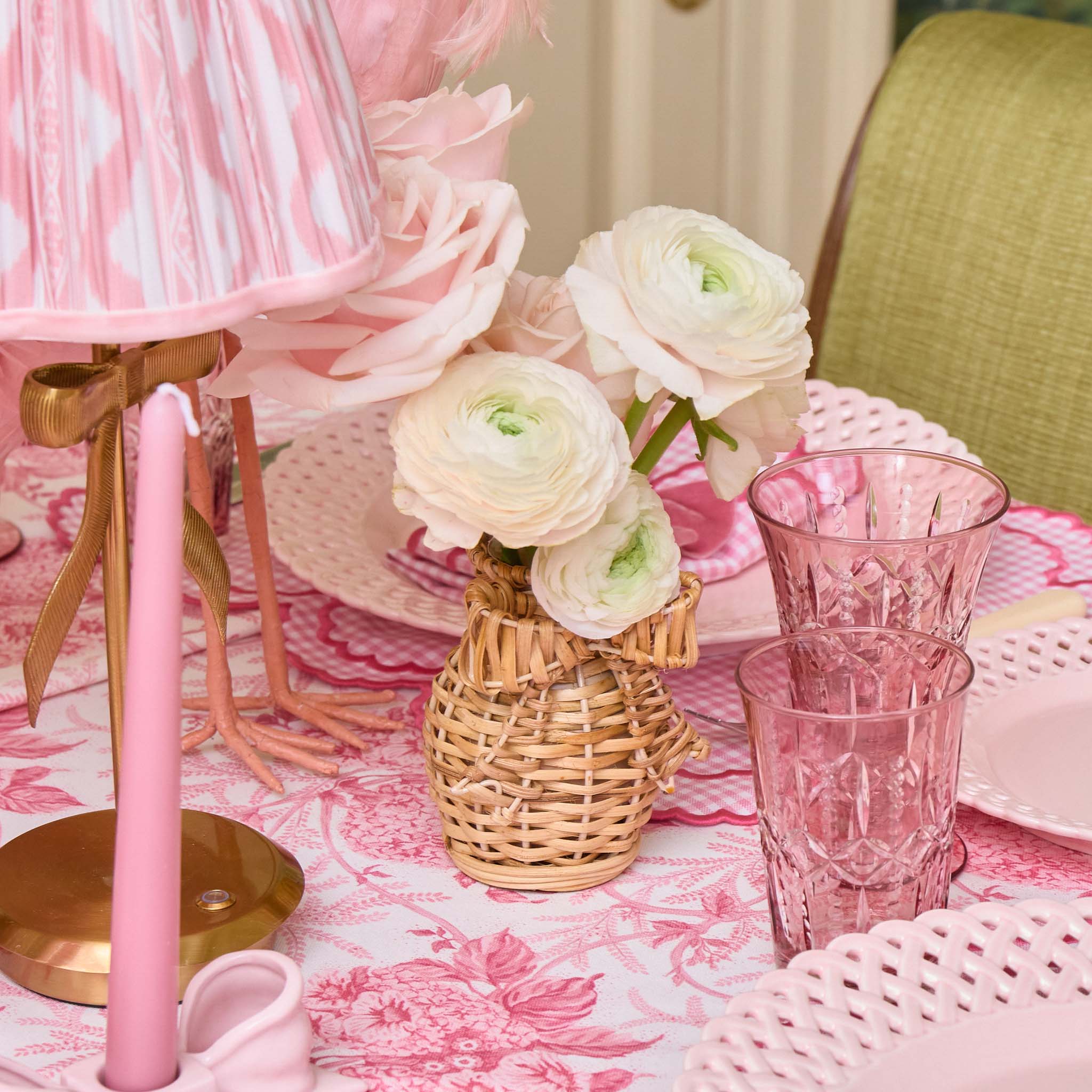 Mini Rattan Bow Vases (Set of 3)