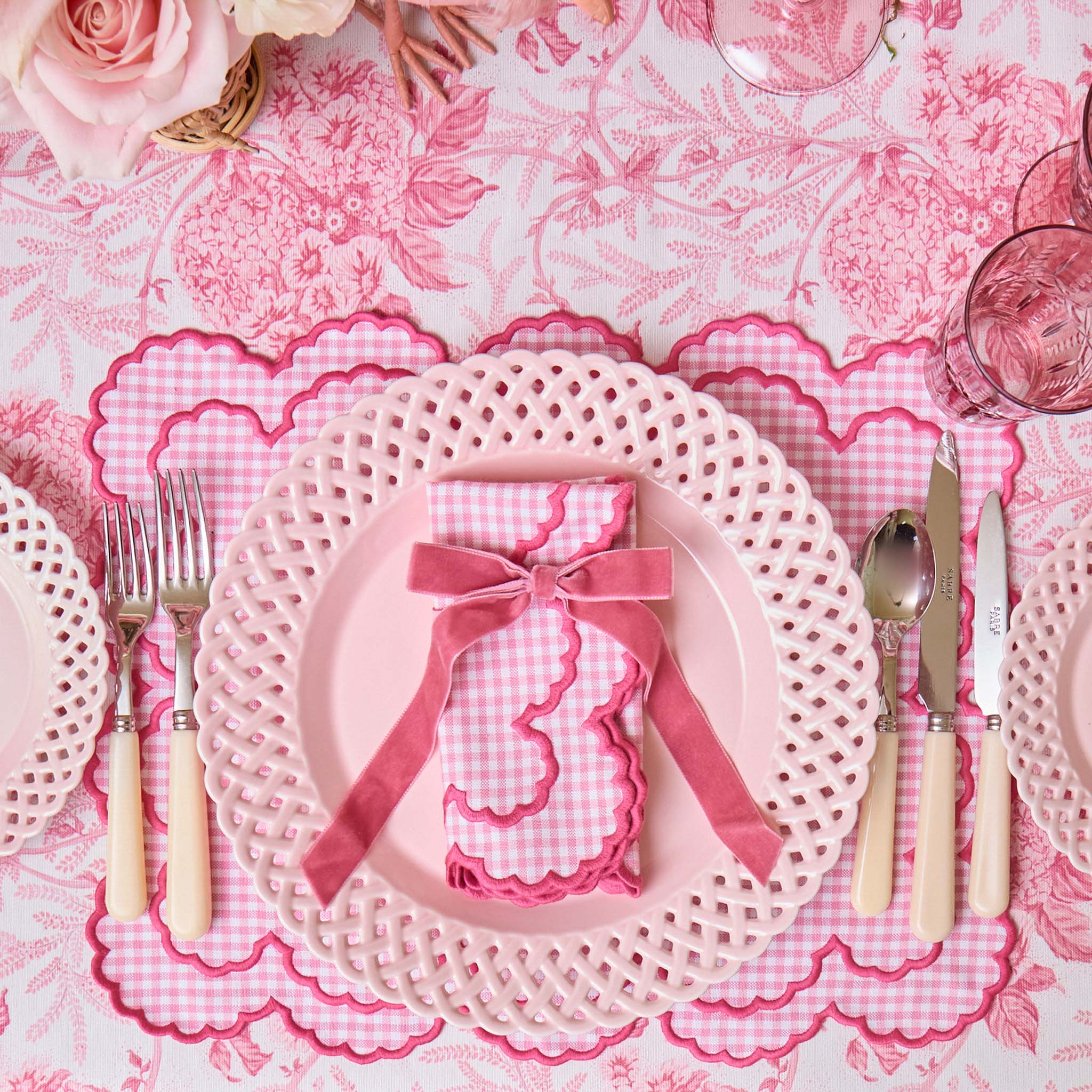 Charlotte Pink Gingham Napkins (Set of 4)