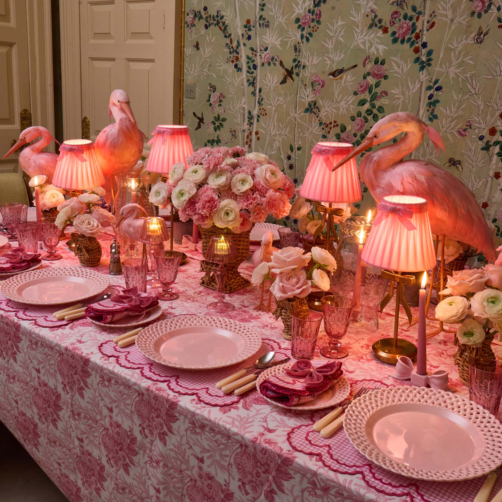 Pink Velvet Bow Lampshade (18cm)