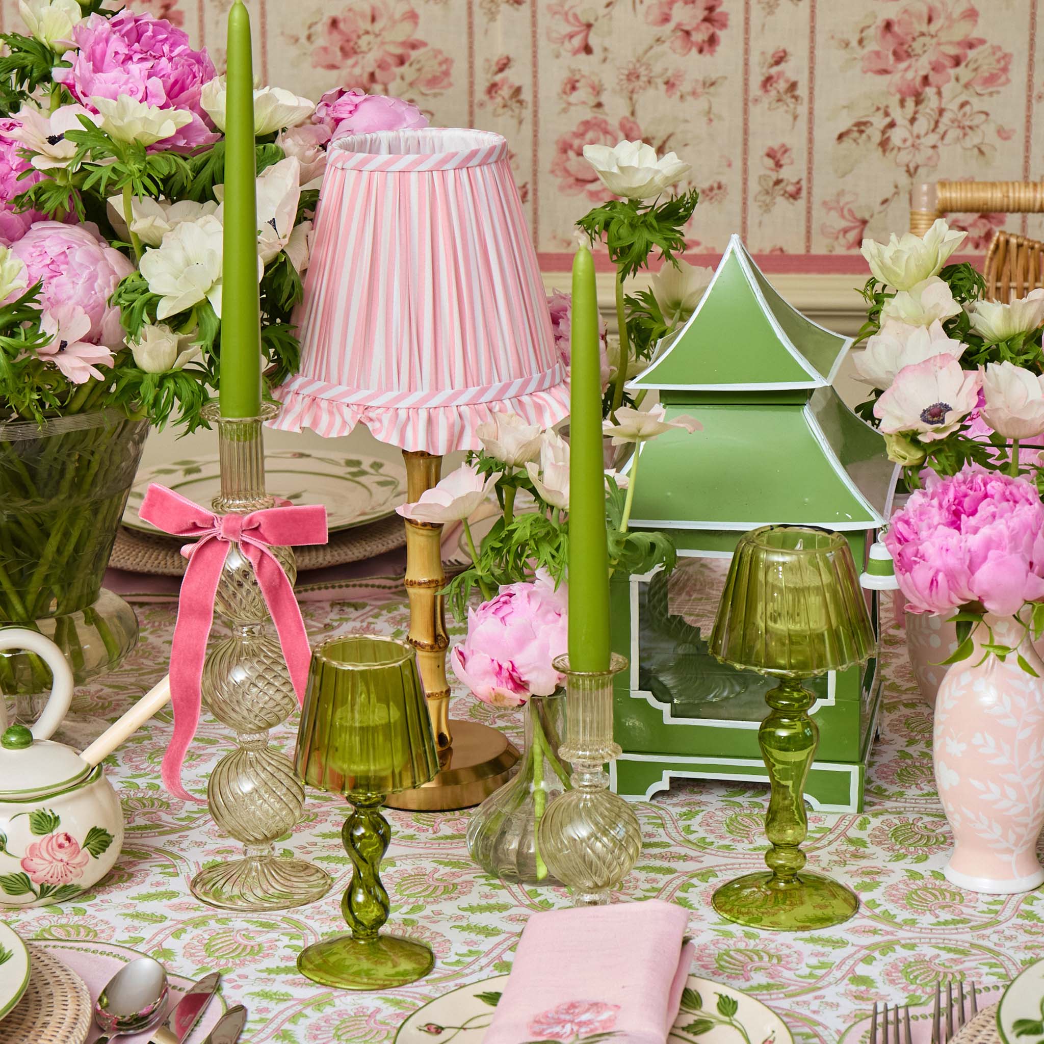 Olive Small Camille Candle Holders (Pair)