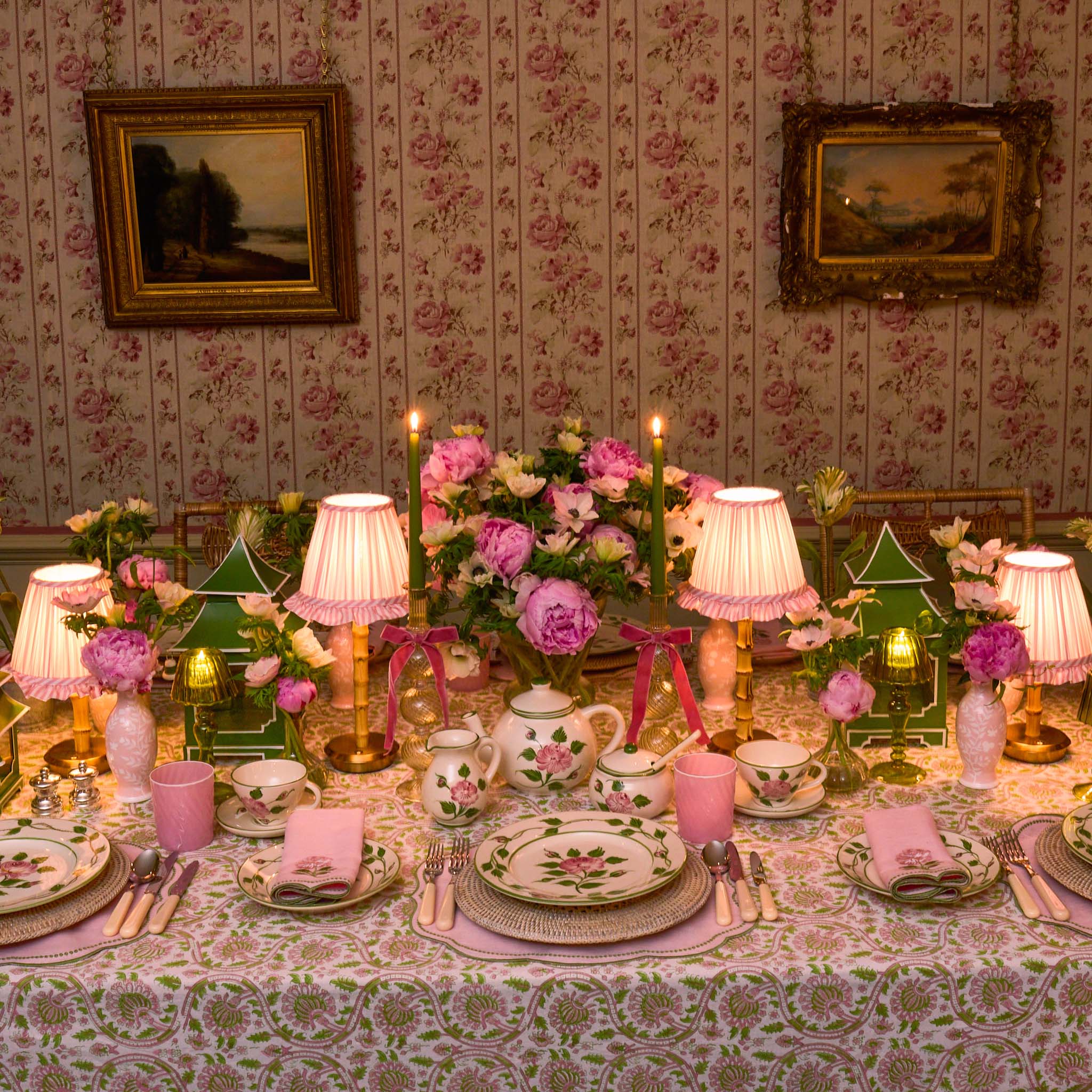 Pink Ribboned Camille Olive Candle Set