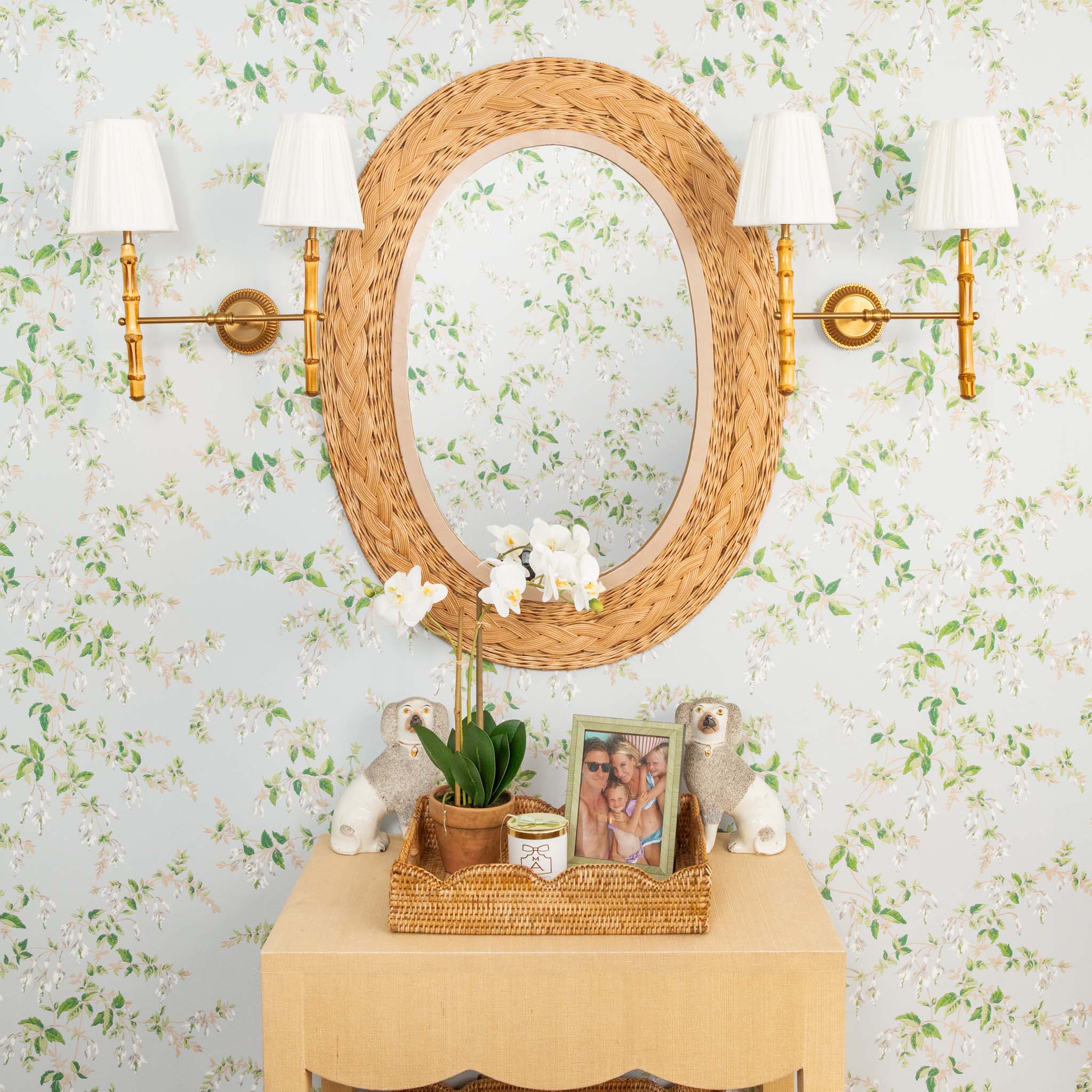 Double Stem Potted Faux Orchid