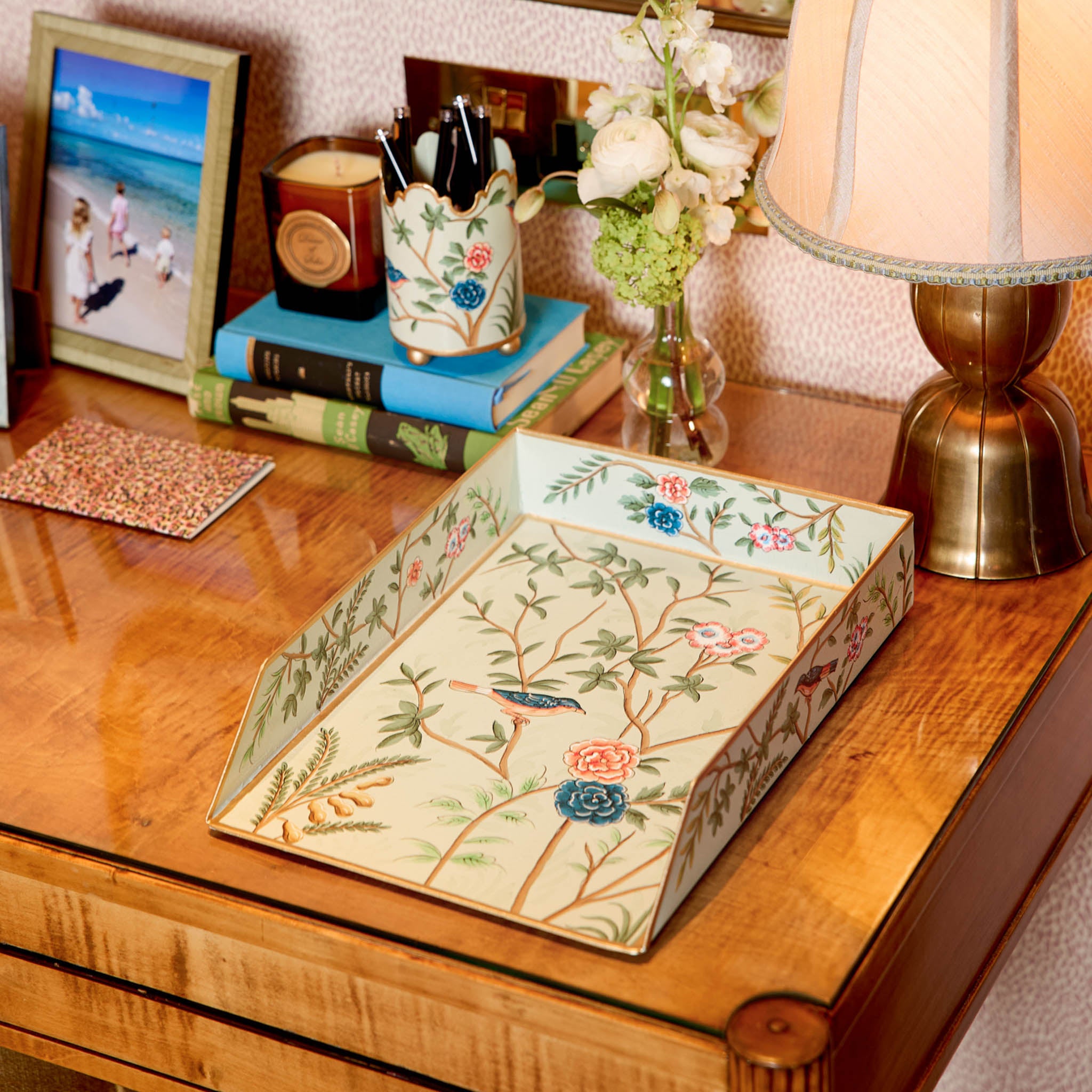 Chinoiserie Tole Letter Tray