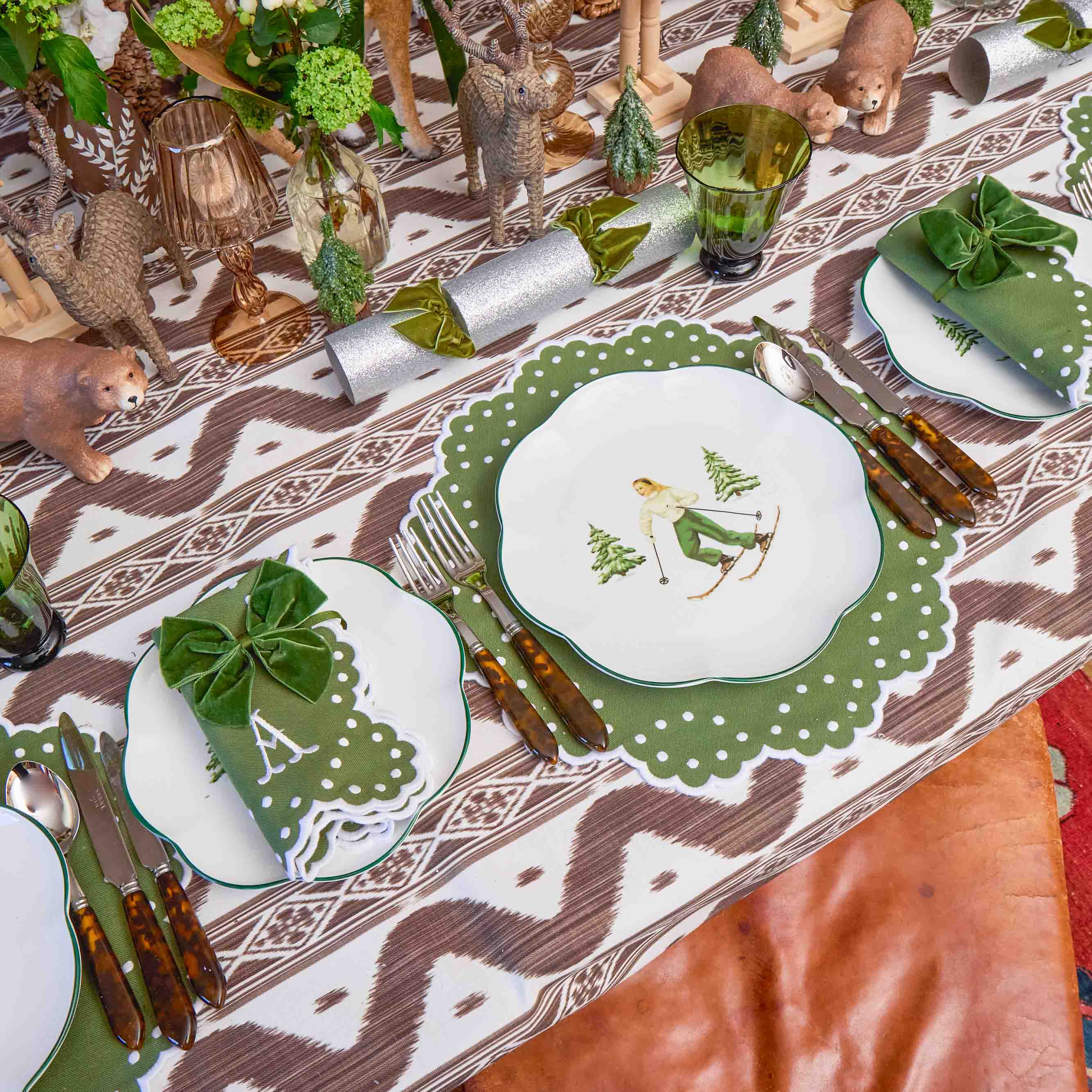 Chocolate Brown Ikat Tablecloth