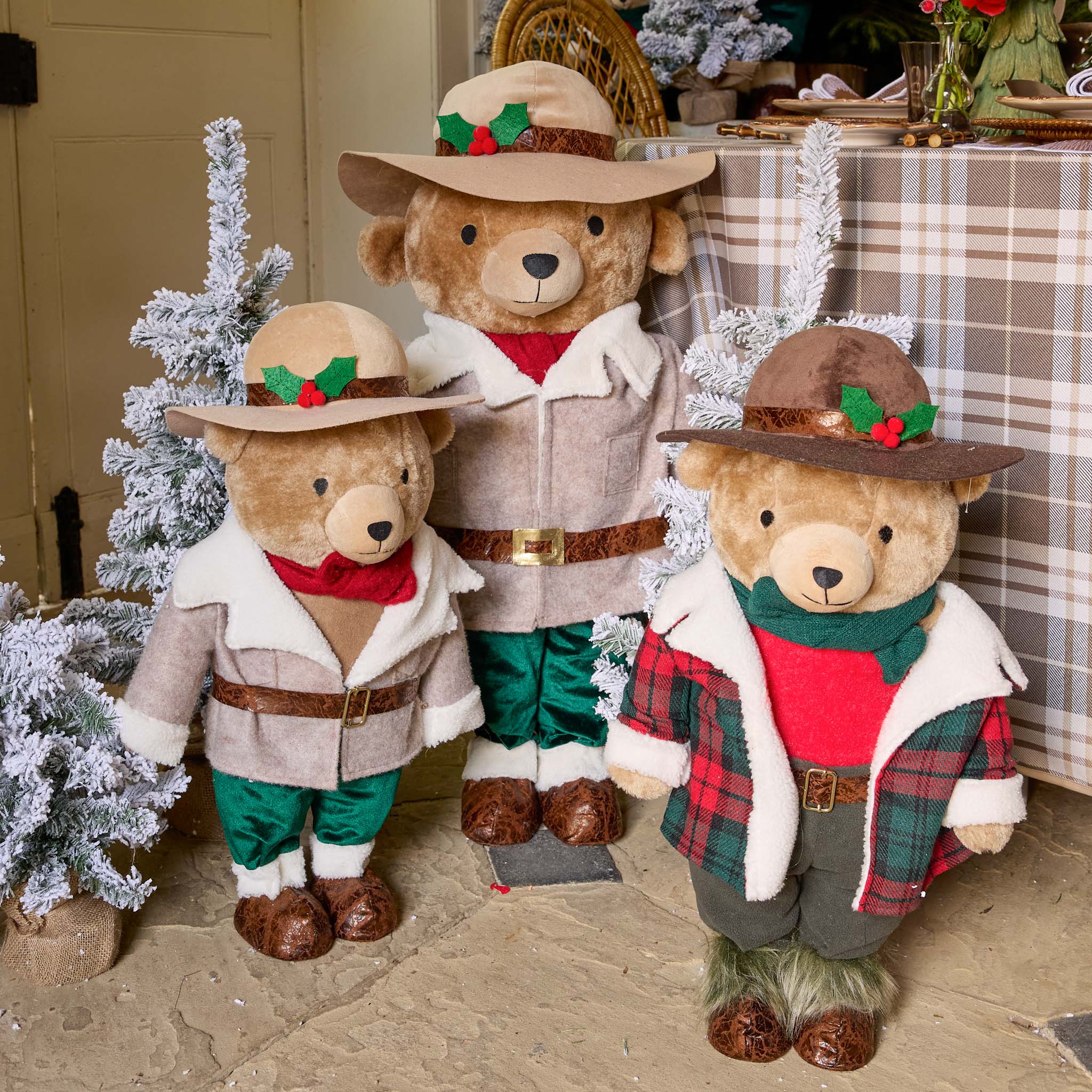 Large Mr. & Mrs. Plaid Teddy Bear (Pair)