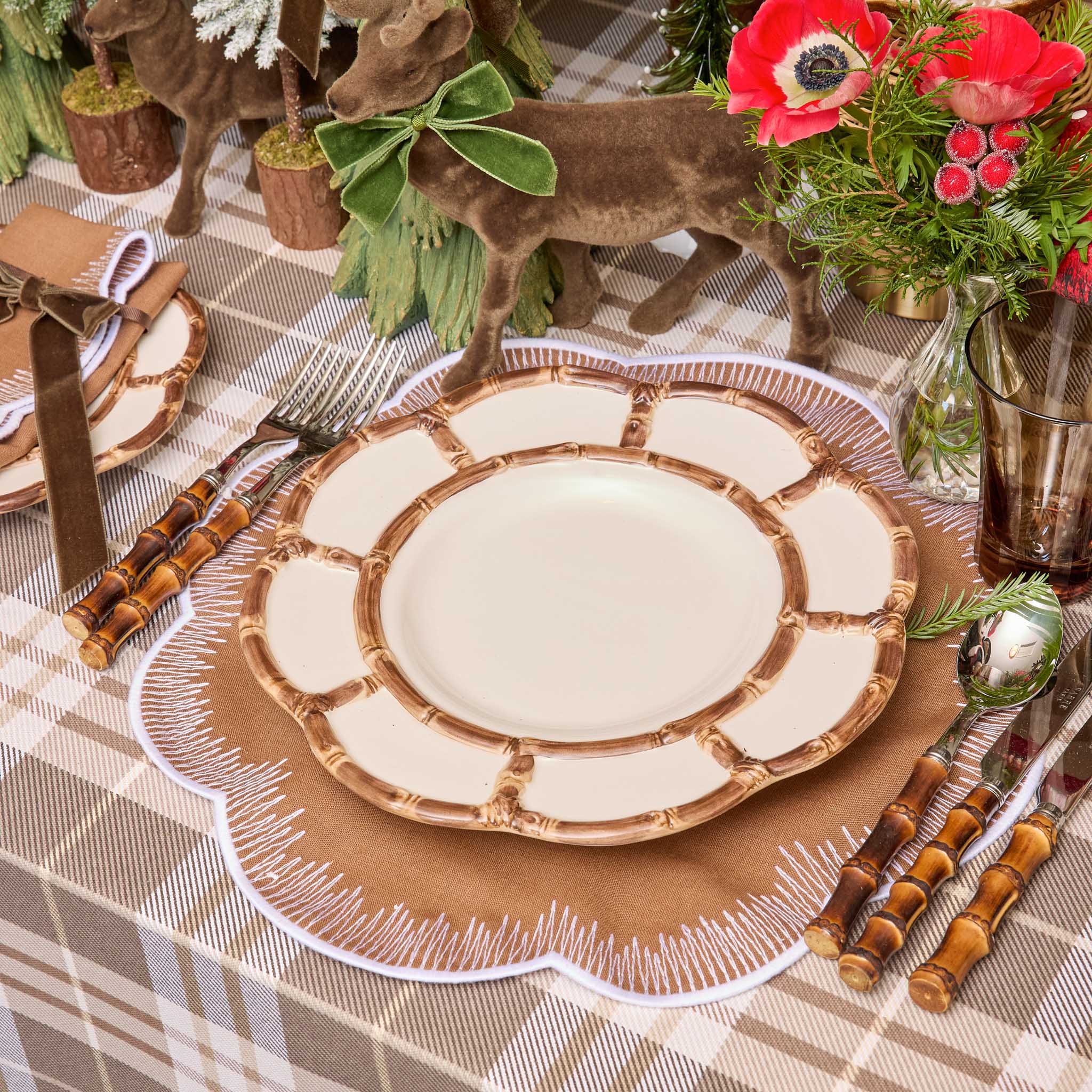 Alathea Caramel Linen Placemats & Napkins (Set of 4)