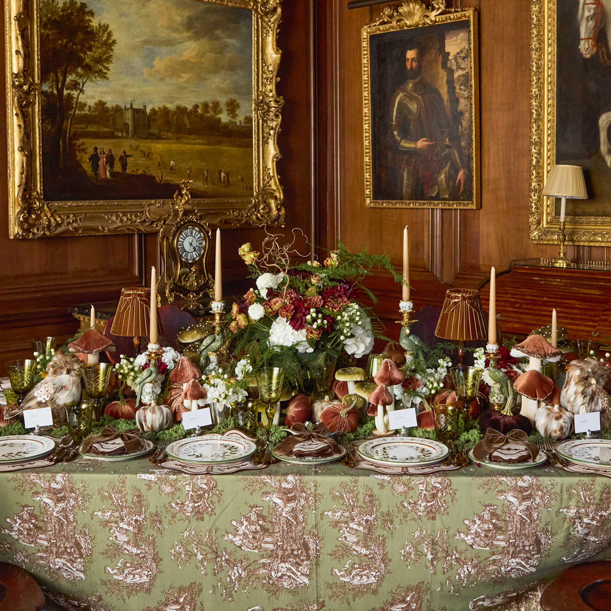 Burnt Bamboo Rechargeable Lamp with Chocolate Velvet Bow Shade (18cm)