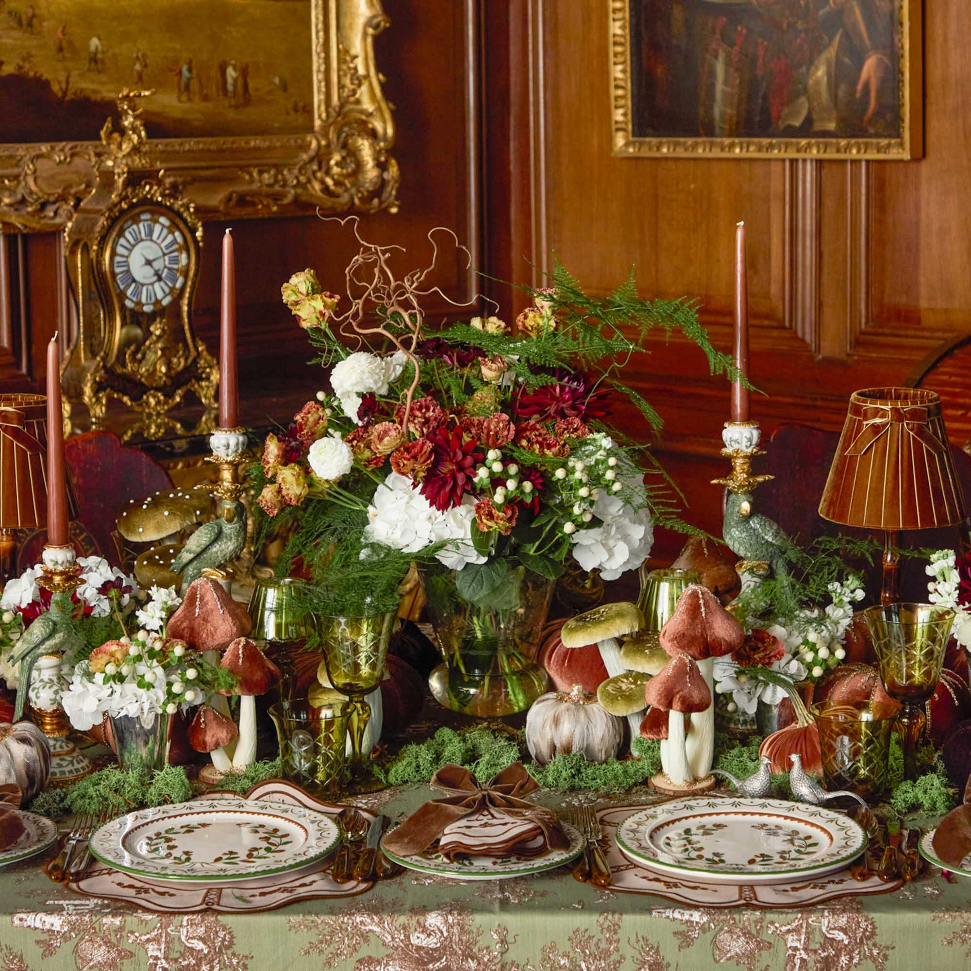 Olive Glass Lantern Tea Light Holder Set