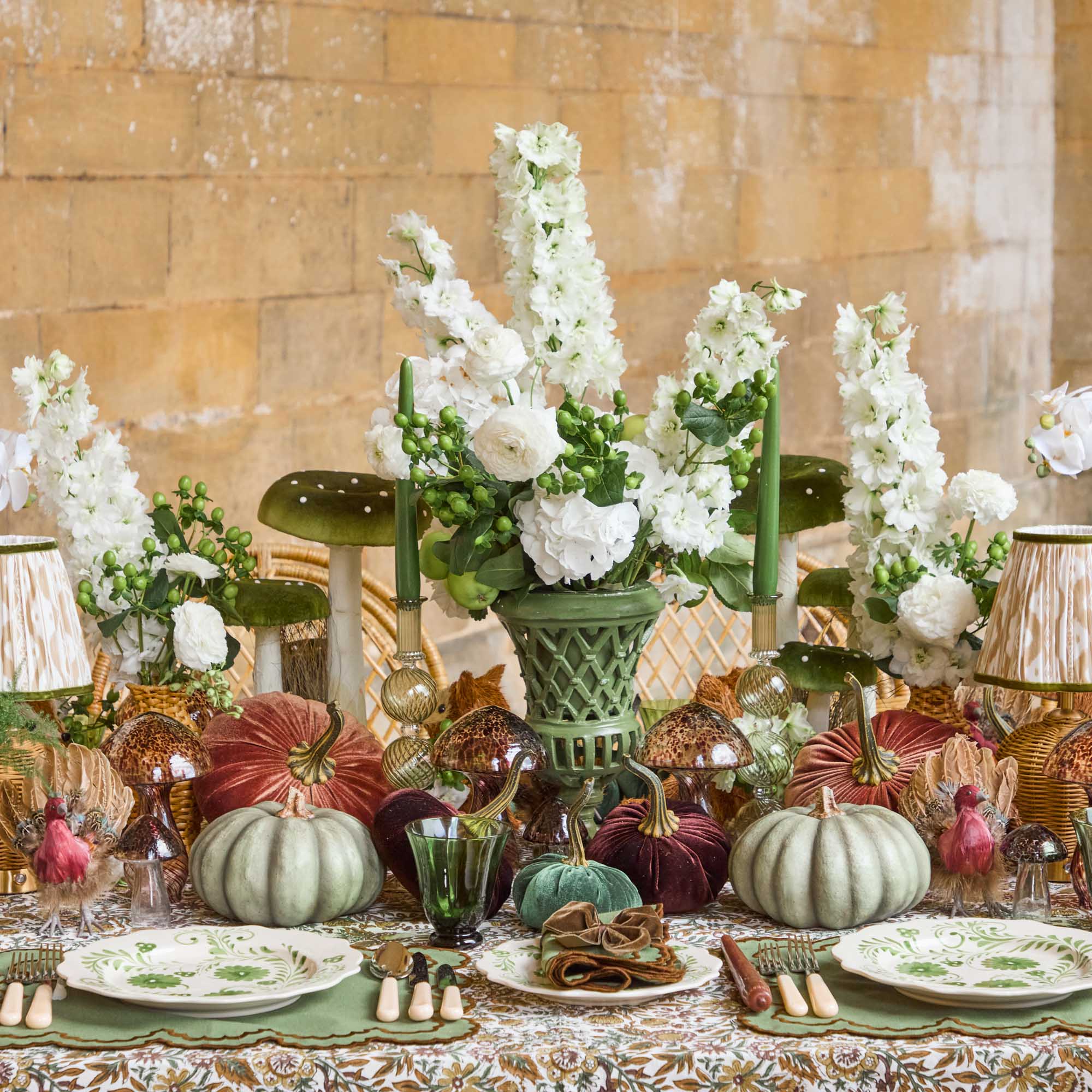 Brown Speckled Glass Mushroom Family
