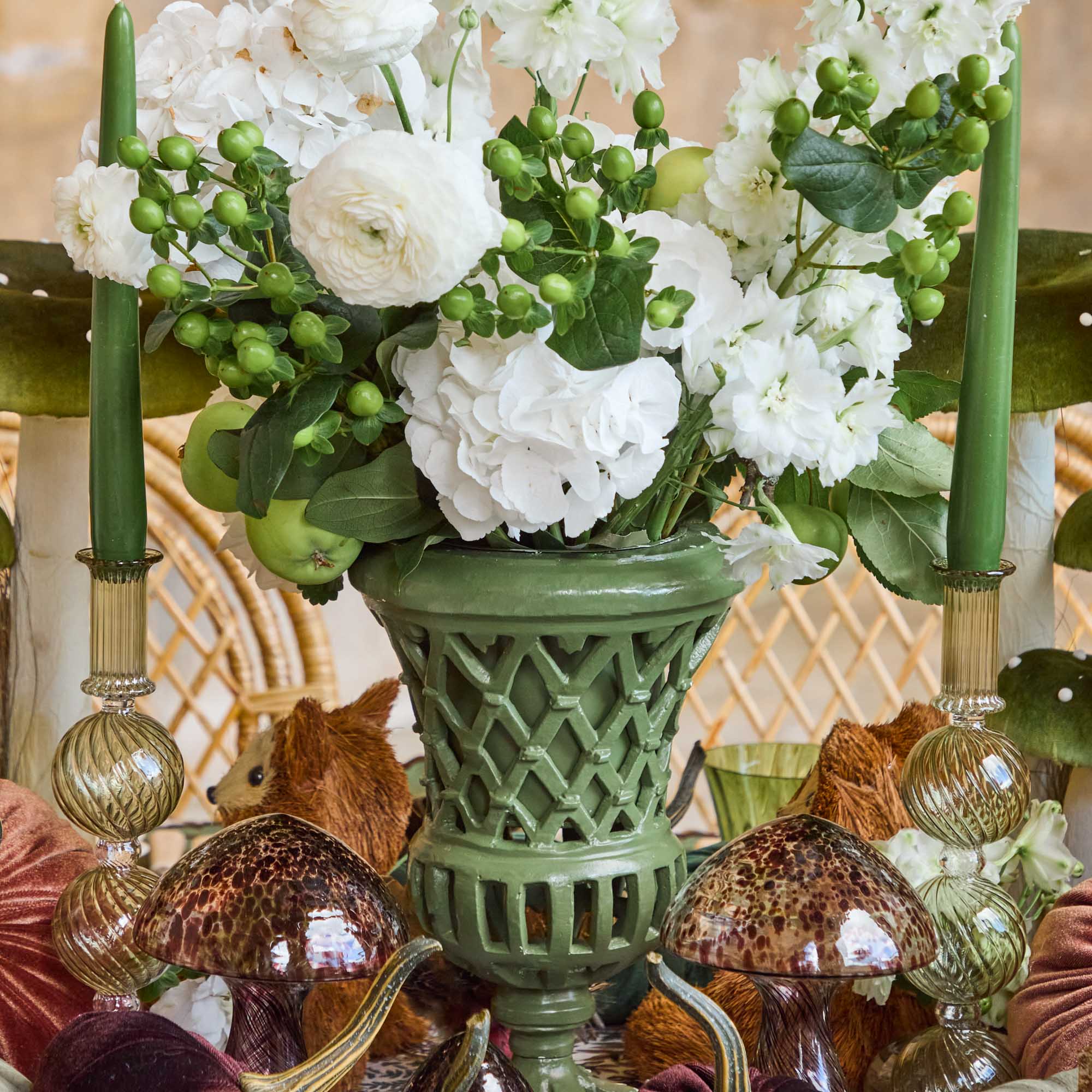 Small Camille Olive Candle Holder (Pair)