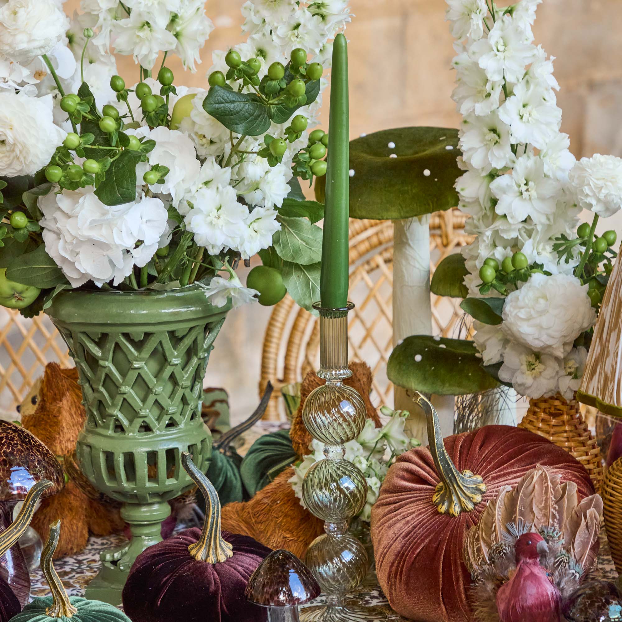 Small Camille Olive Candle Holder (Pair)