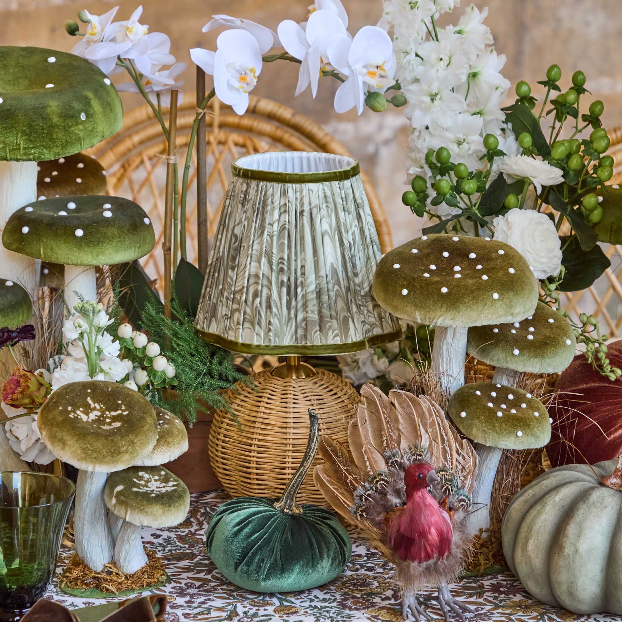 Olive Marbled Lampshade (18cm)