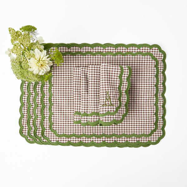 Isla Gingham & Green Placemats & Napkins (Set of 4)
