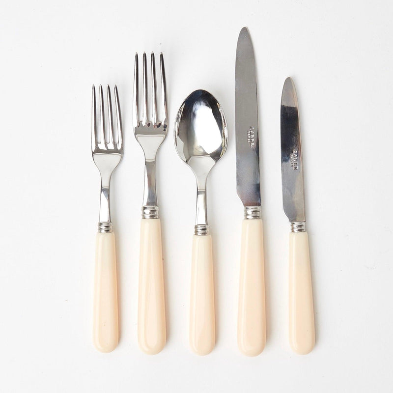 Elevate your dining experience with our 5-Piece Ivory Cutlery Set - a touch of classic elegance for your table.