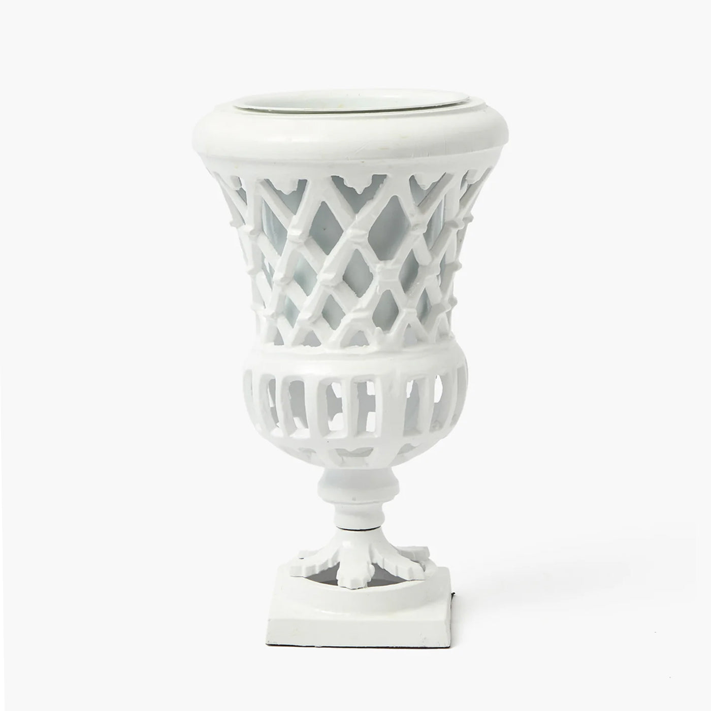 Small Adelaide White Lattice Urn Vase