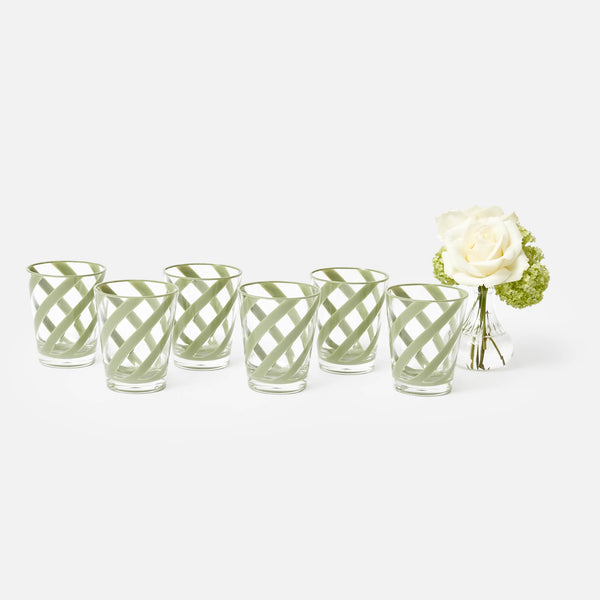 Green Swirl Outdoor Glasses (Set of 6)