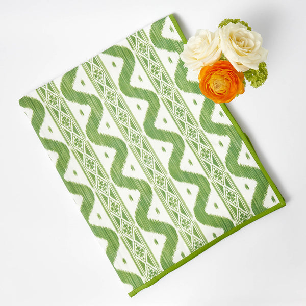 Green Ikat Tablecloth