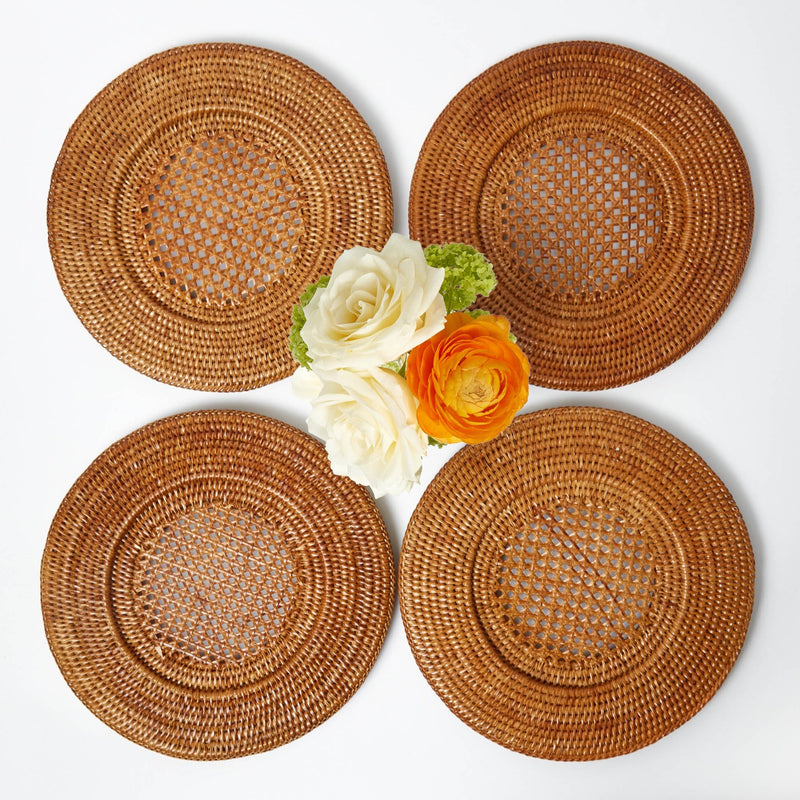 Brown Rattan Charger Plates (Set of 4)