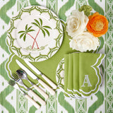 Serena Apple Green Scalloped Placemats & Napkins (Set of 4)