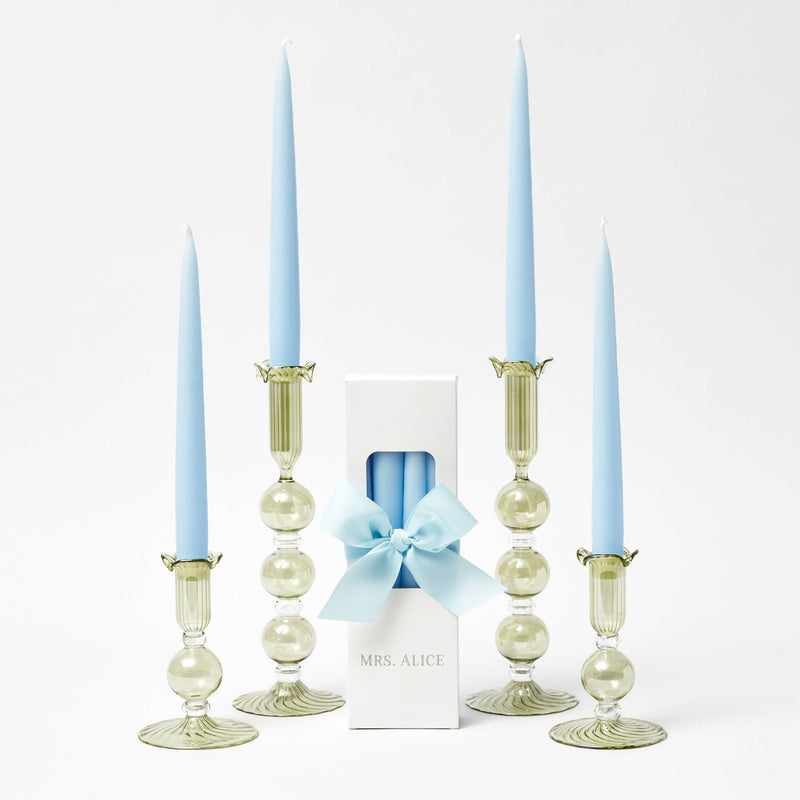Handmade Ice Blue Candles (Set of 8)