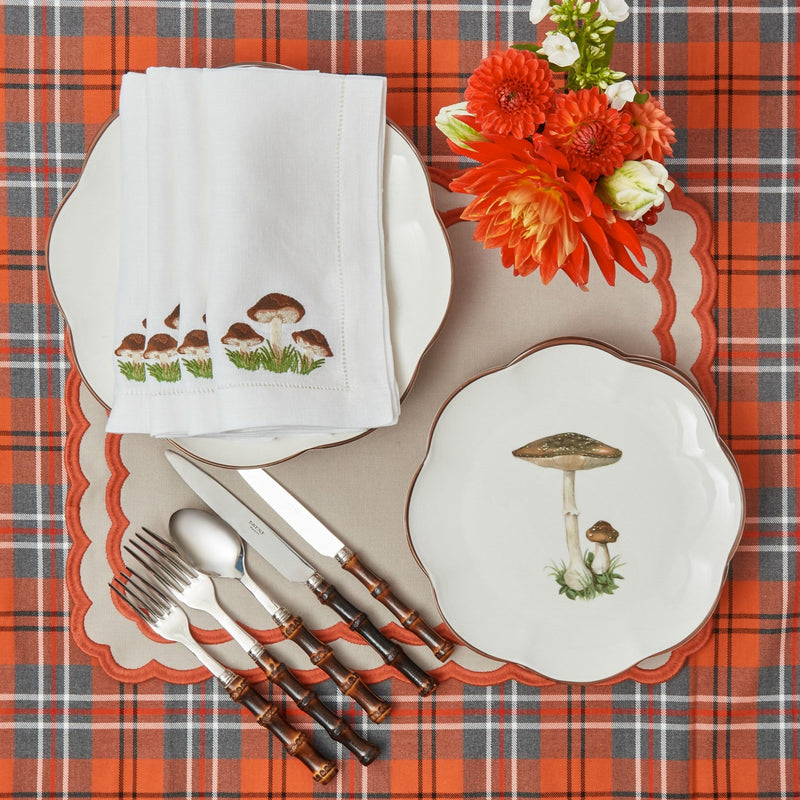 Stylish tabletop accents: Mushroom White Napkin Set.