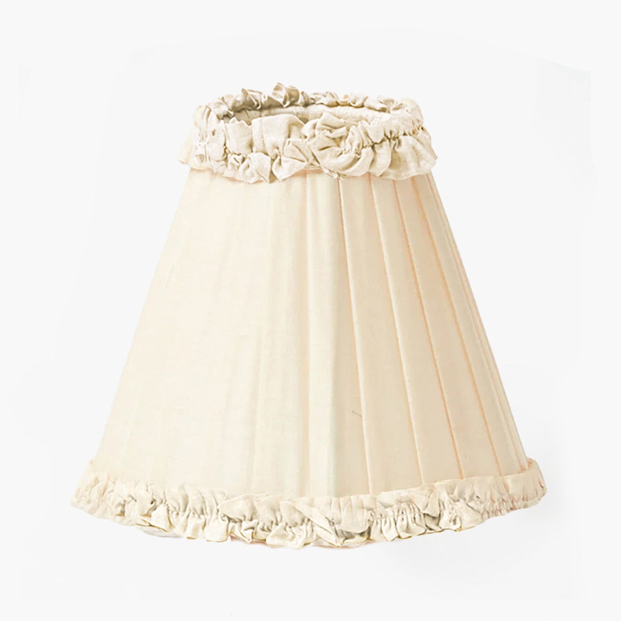 Cream Frilled Silk Lampshade (18cm)