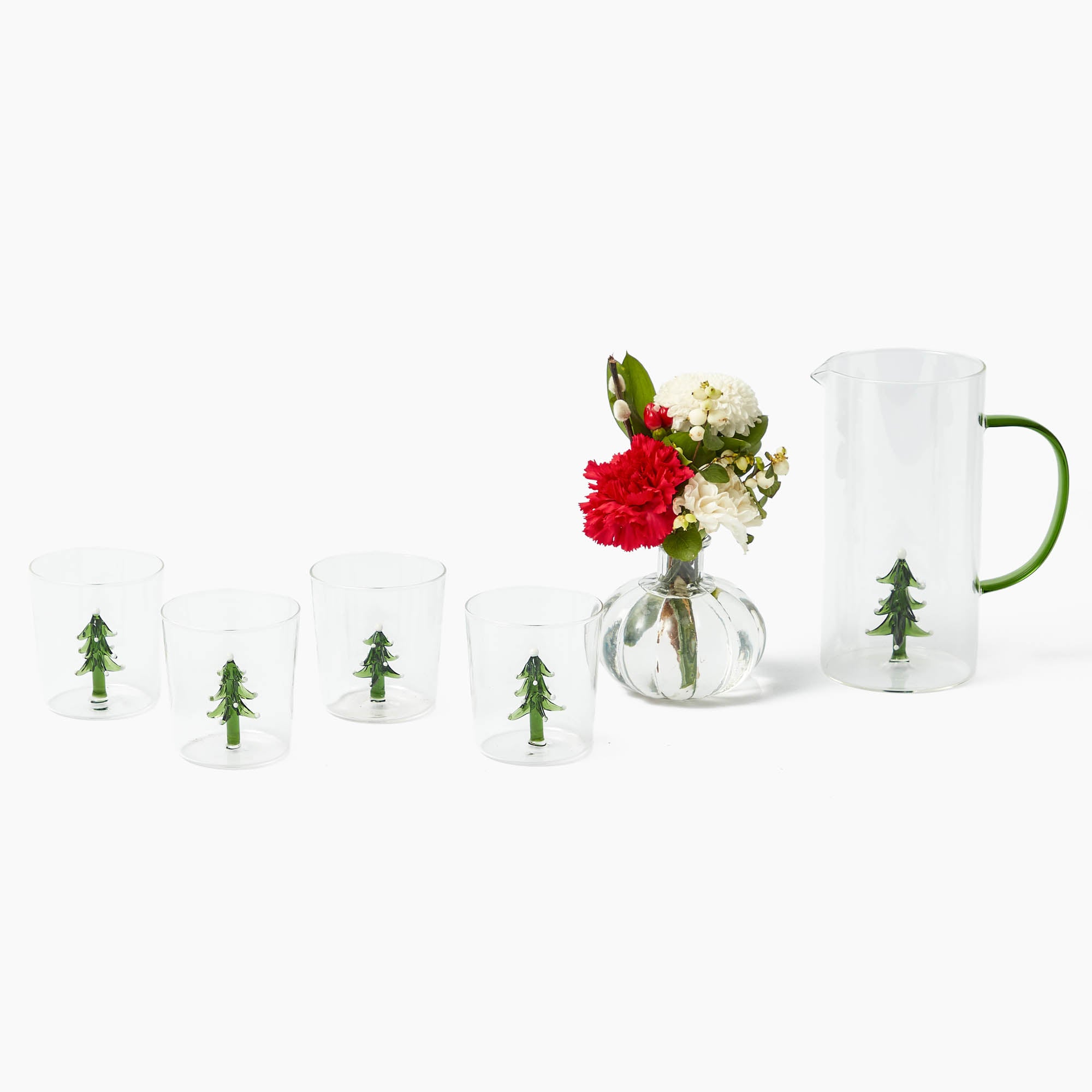 Christmas Tree Jug and Glasses (Set of 4)