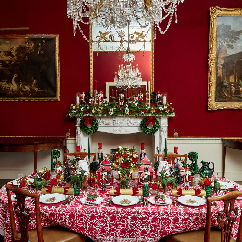 Create a cheerful Christmas ambiance with the Set of 6 Emerald Green Hobnail Glasses - the ideal choice for adding a touch of holiday charm to your celebrations.