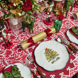 Create a festive and enchanting Christmas dining atmosphere with the Mrs. Alice Christmas Tree Dinner Plate, perfect for infusing your table with holiday charm and whimsy.