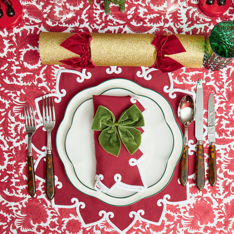 Celebrate the season with the Angelina Red Berry Placemats & Napkins.