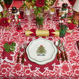 Make your gatherings extra special with the Cranberry Pheasant Tablecloth, an elegant tablecloth that complements your table setting and adds a touch of opulence to your occasions.