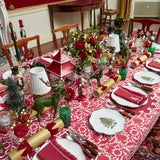 Create an elegant and refined atmosphere with the Cranberry Pheasant Tablecloth, perfect for setting the stage for sophisticated and inviting dining experiences.