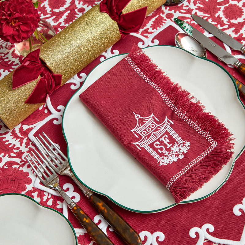 Experience the joy of festive dining with these beautifully crafted red napkins.