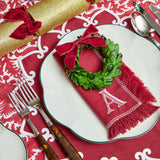 Add a pop of color and texture to your table setting with Red Berry Fringe Napkins.