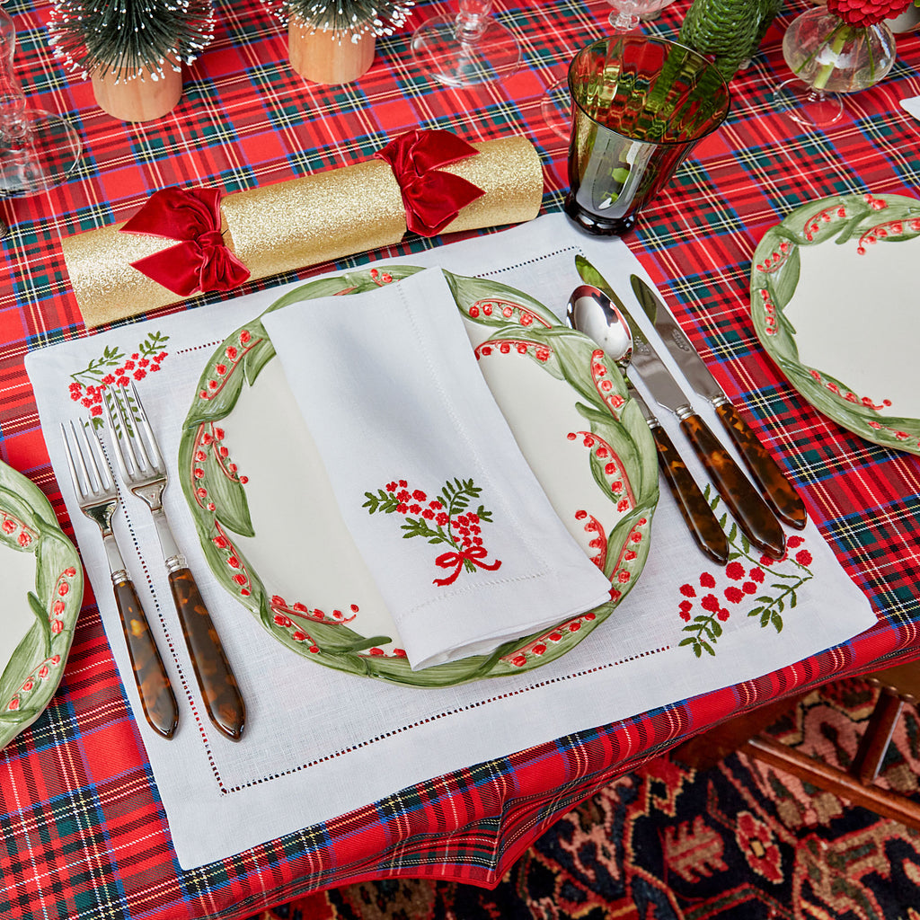 Red Berry White Linen Placemats (Set of 4) – Mrs. Alice